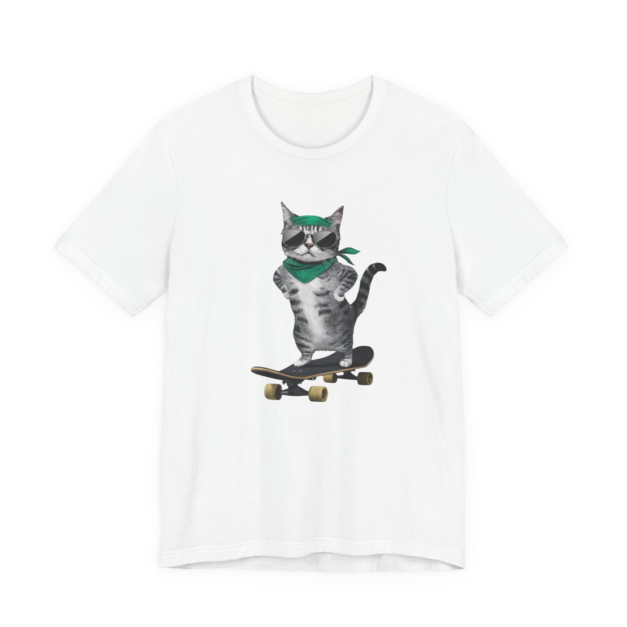 Skateboarding Cat Tee | Cool Cat on Skateboard Shirt