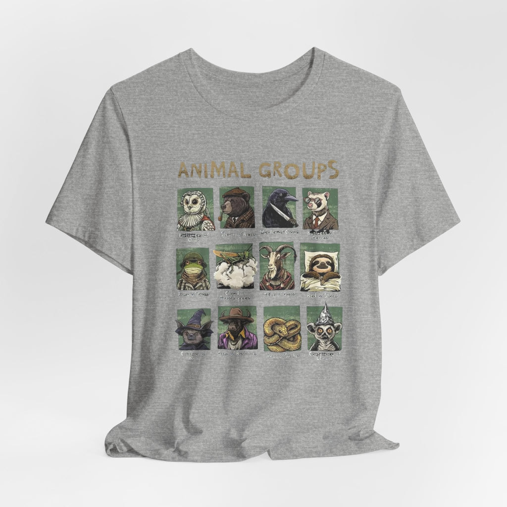 Animal Groups tee | Vintage animal illustrations grid