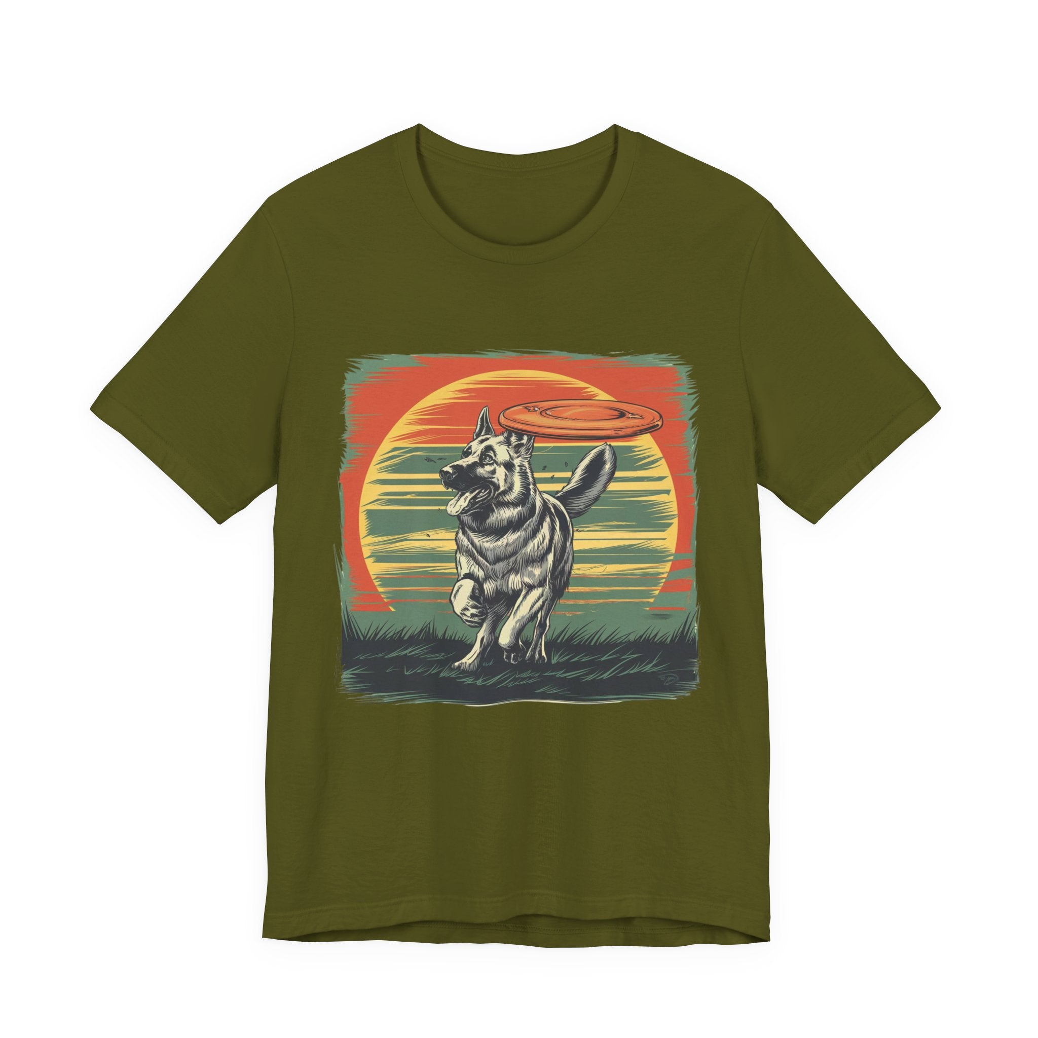German Shepherd Dog Sunset T-Shirt, Dog Lover Tee, Animal Graphic Shirt, Outdoor Nature Top, Gift for Pet Owners