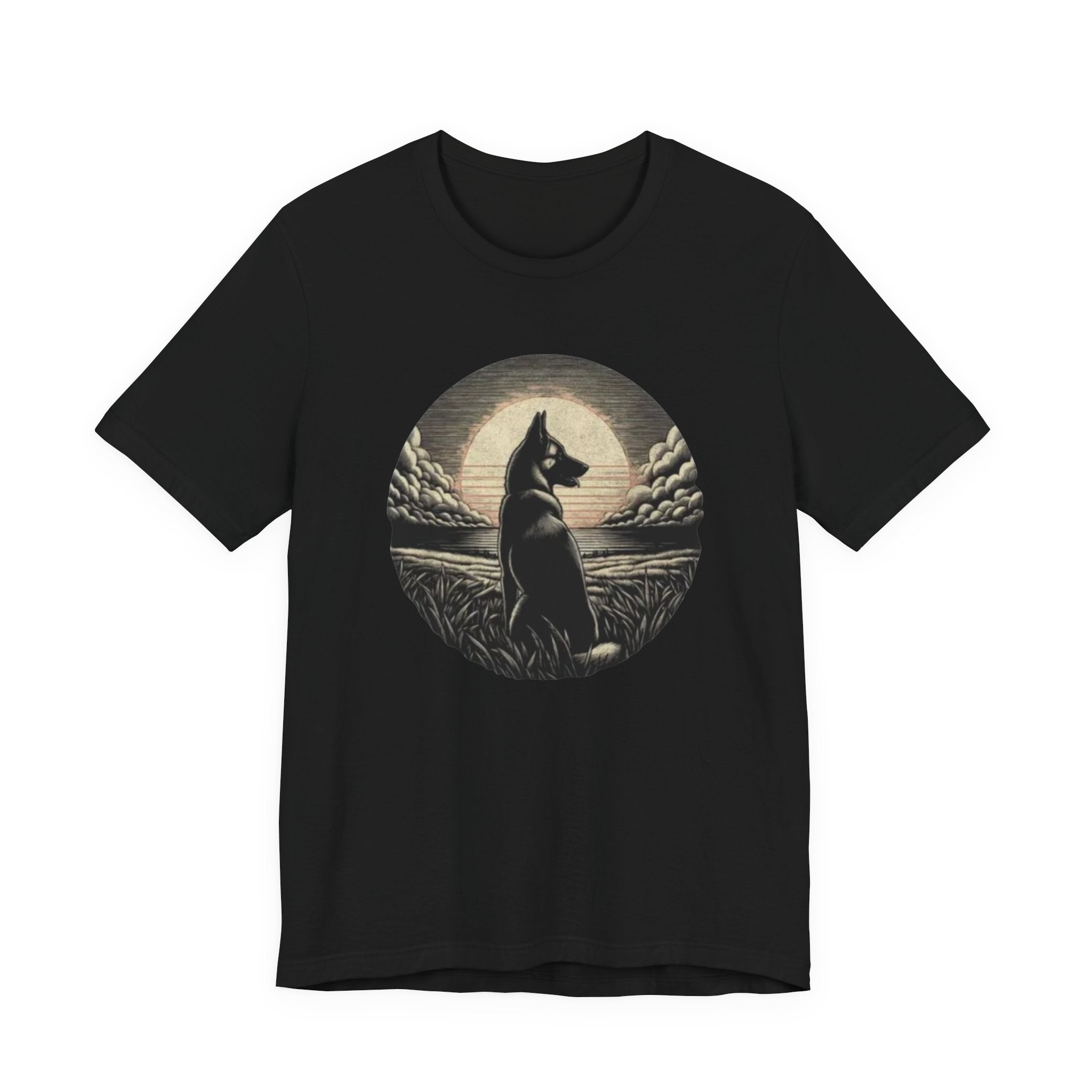 Belgian malinios silhouette sunset circle Tee | Nature, Moonlit Landscape