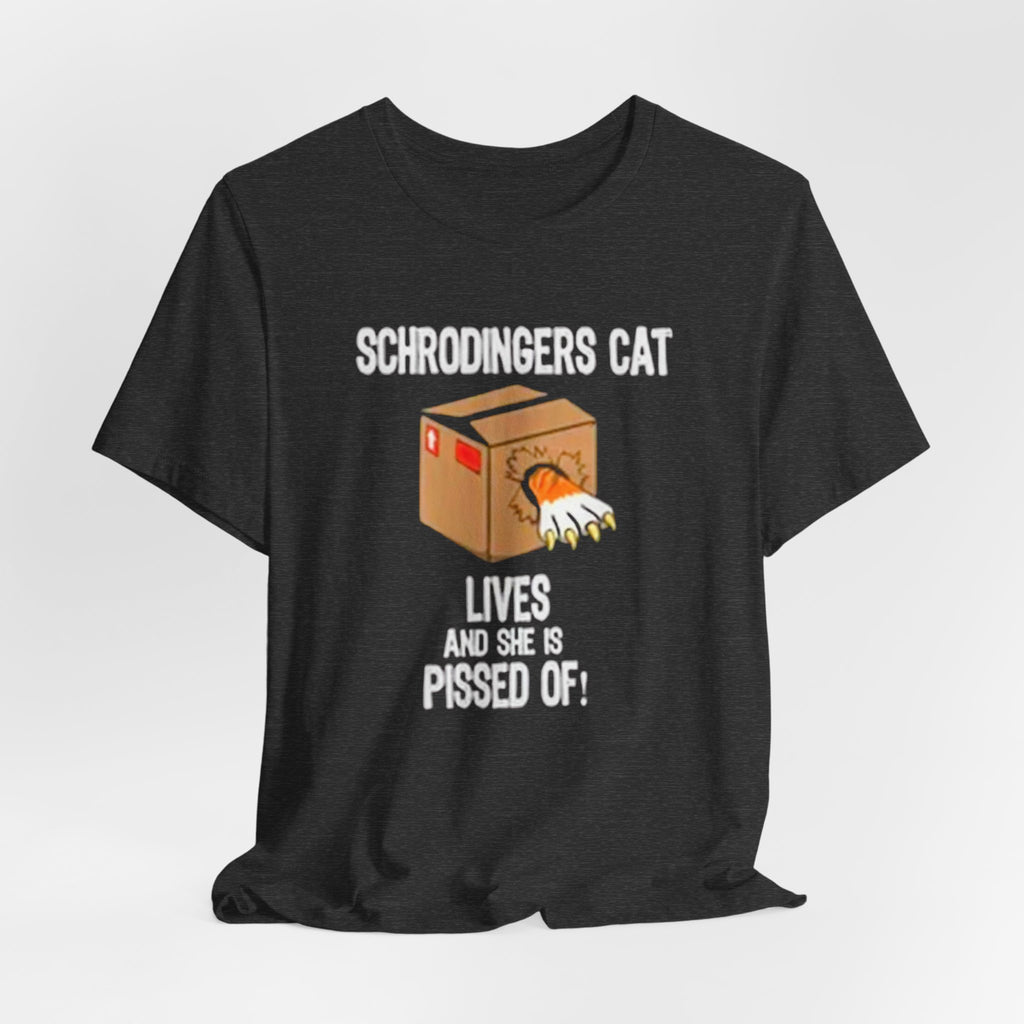 Schrodingers Cat Angry Cat Box T-Shirt | Science Humor Tee