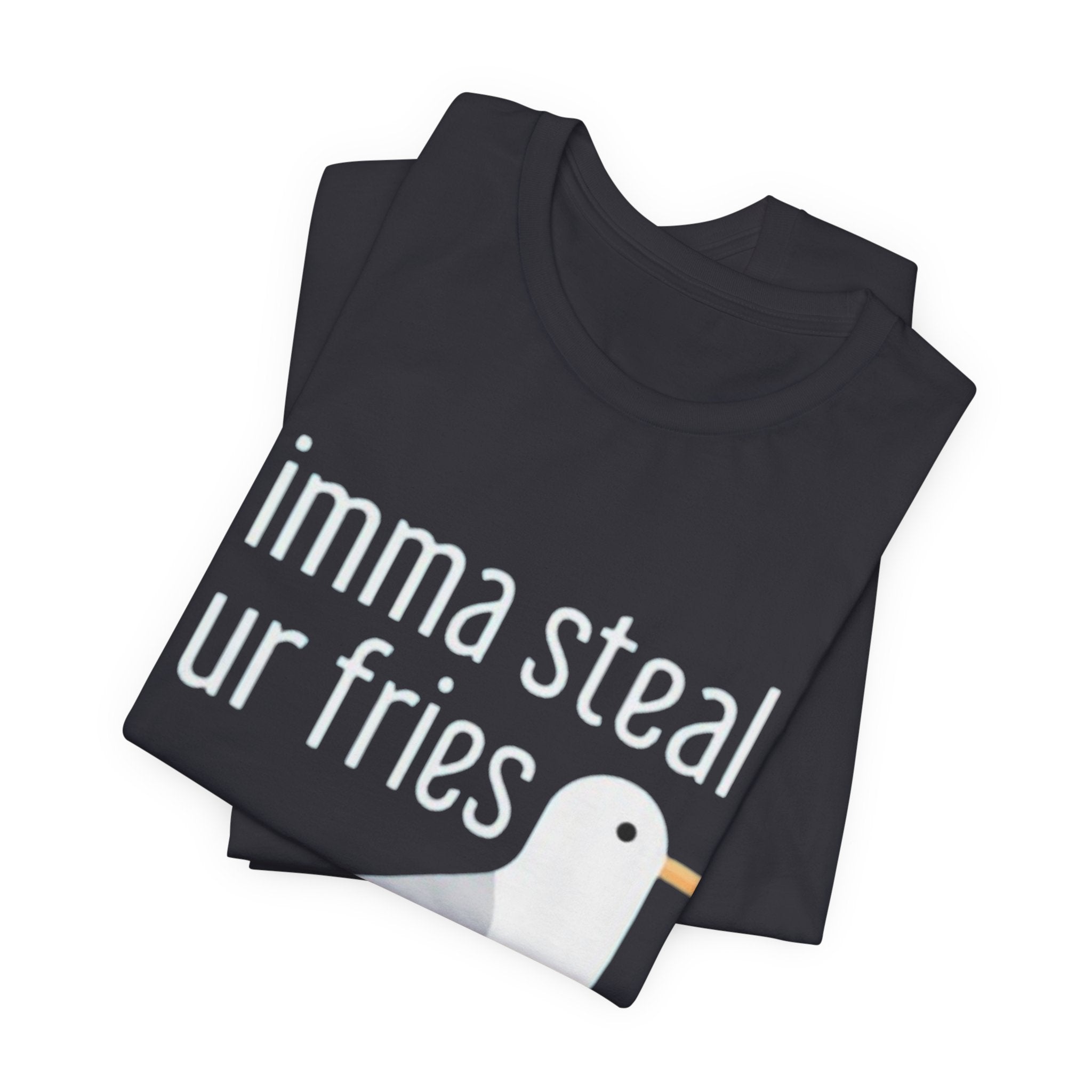 Funny Seagull Tee | Imma Steal Ur Fries | Casual T-Shirt, Gift for Food Lovers, Beachwear, Summer Outing, Humorous Apparel