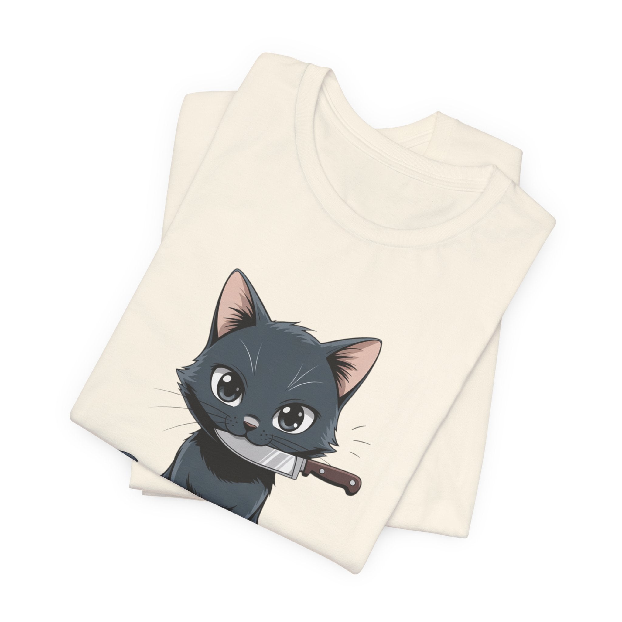 Cute Cat Snack Time Tee, Unisex Cartoon T-Shirt, Pet Lover Gift, Animal Lover Apparel, Funny Cat Shirt, Gift for Cat Owners