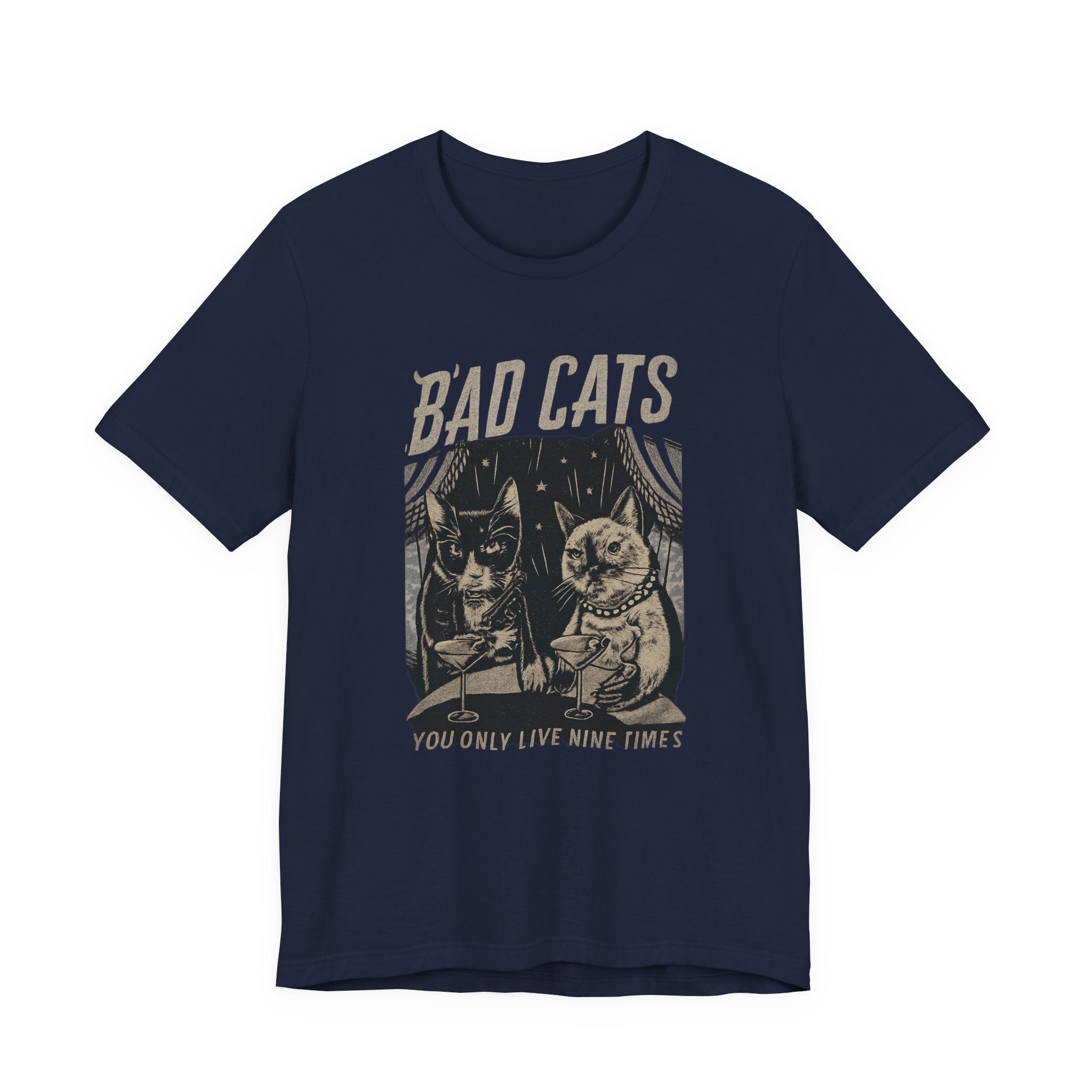 Bad Cats Graphic Tee — Retro Vintage Cat Illustration T-Shirt