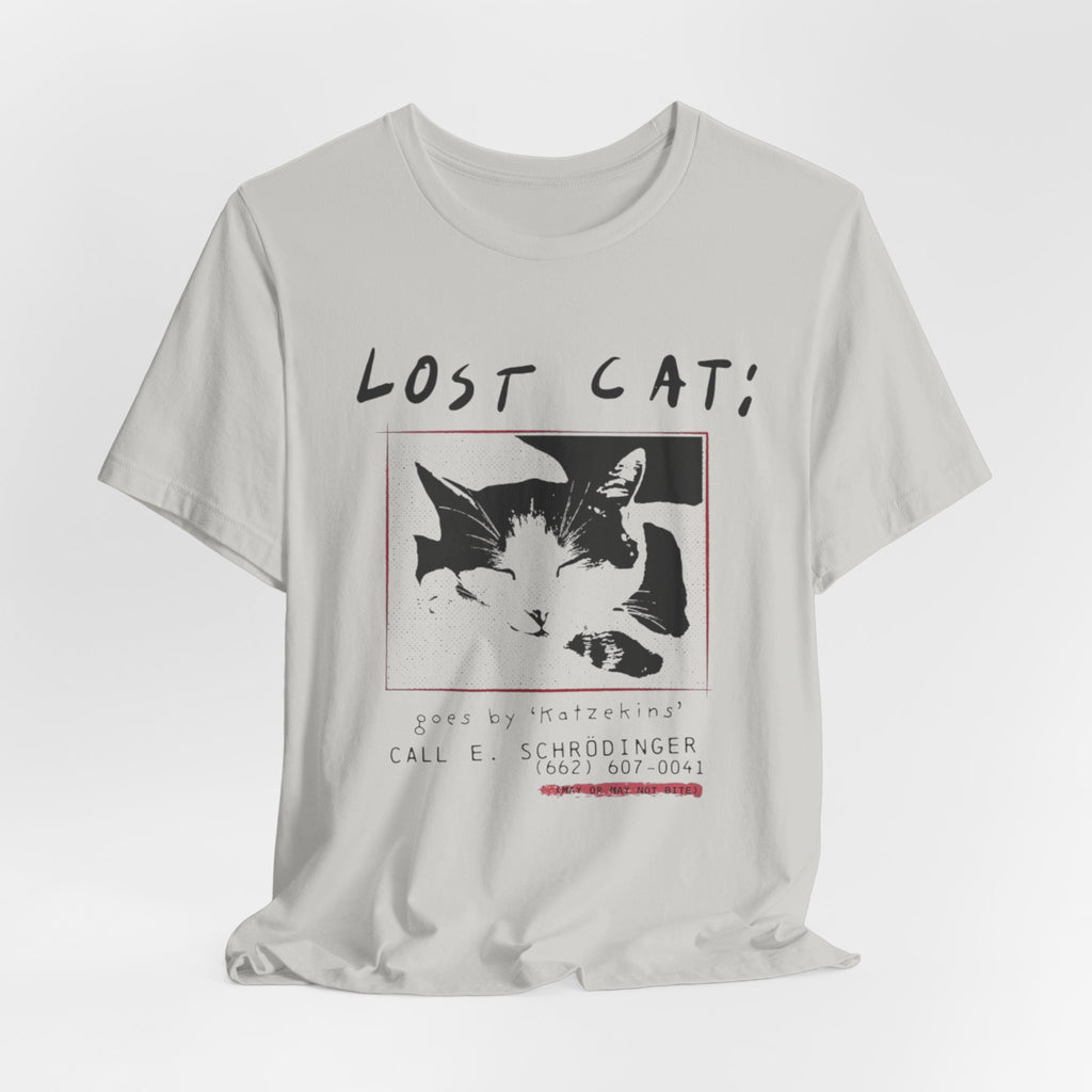 Lost Cat Poster Tee — Schrodinger Cat Graphic T-Shirt