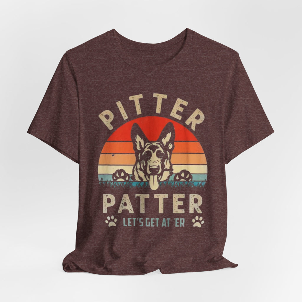 Pitter Patter German Shepherd Tee — 'Let's Get at 'Er' Retro Dog T-Shirt