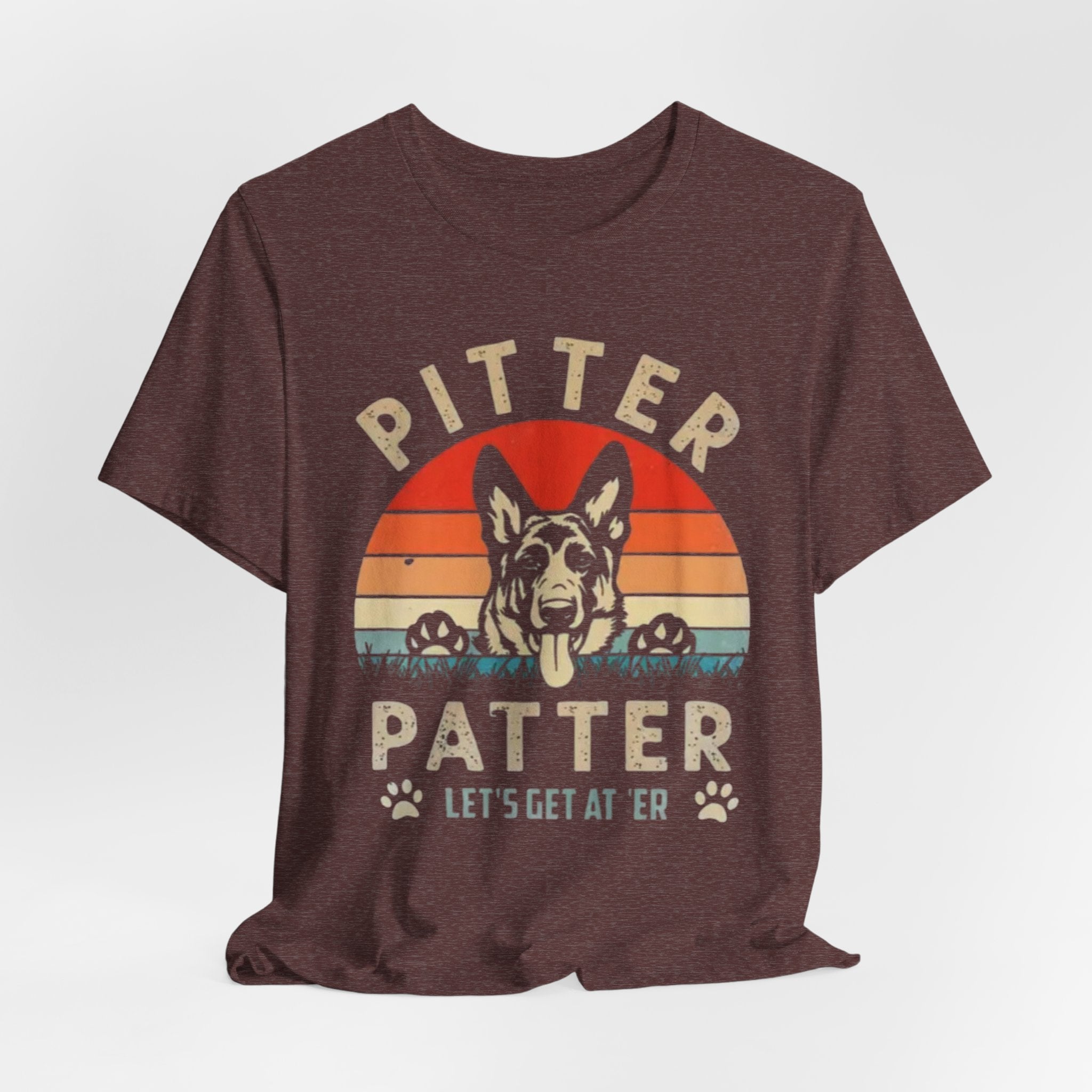 Pitter Patter German Shepherd Tee — 'Let's Get at 'Er' Retro Dog T-Shirt