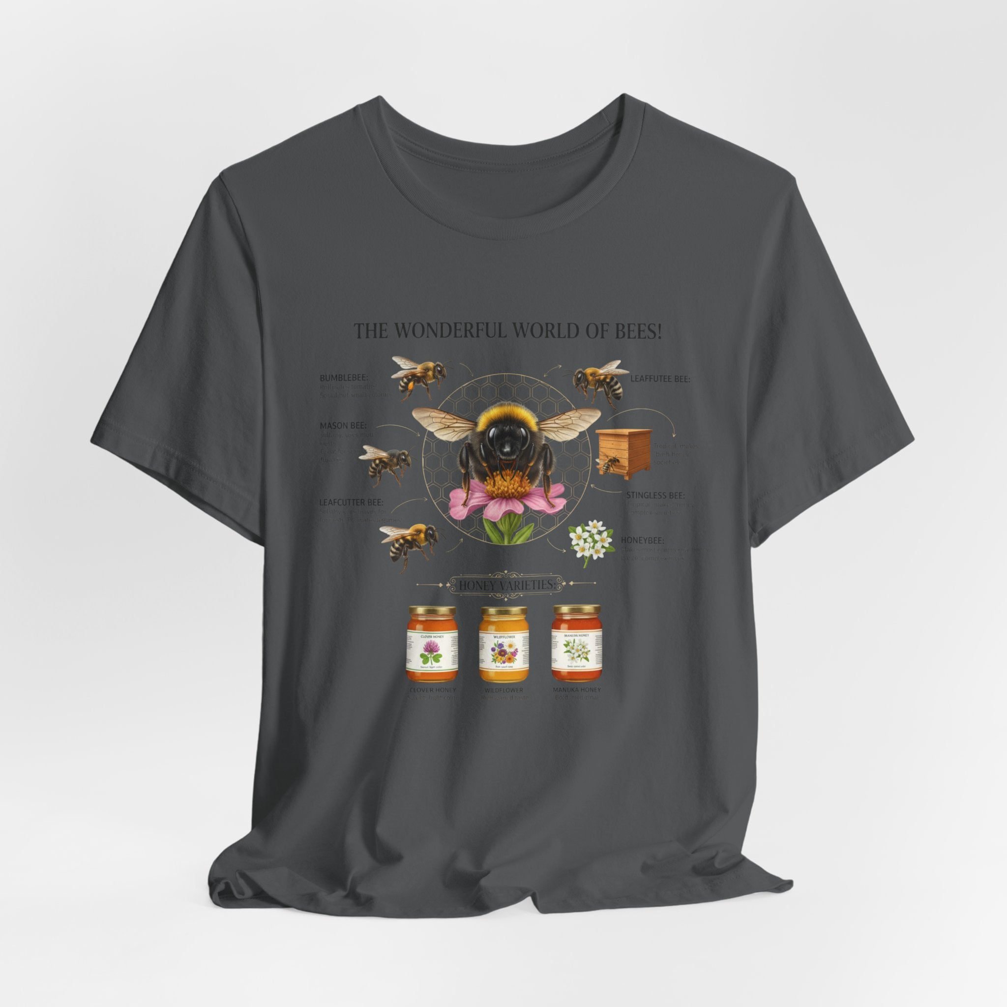 Bees T-Shirt | Bee Anatomy, Honey Jars, Pollinator Diagram