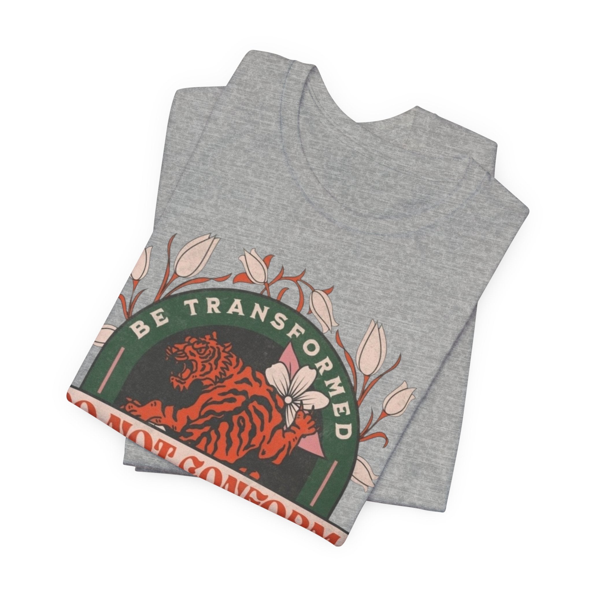 Do Not Conform Christian Floral Tiger Tee | Romans 12:2 Bible Verse