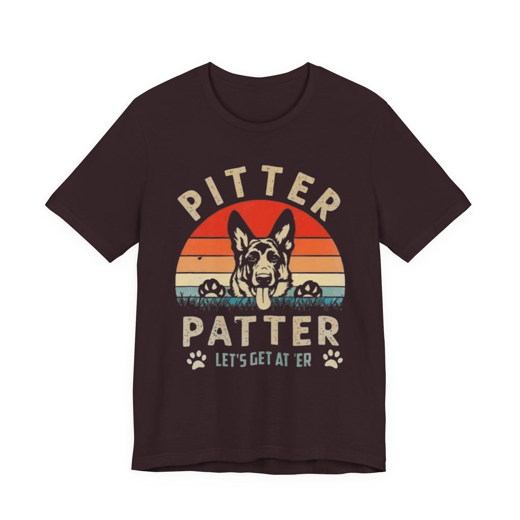 Pitter Patter German Shepherd Tee — 'Let's Get at 'Er' Retro Dog T-Shirt
