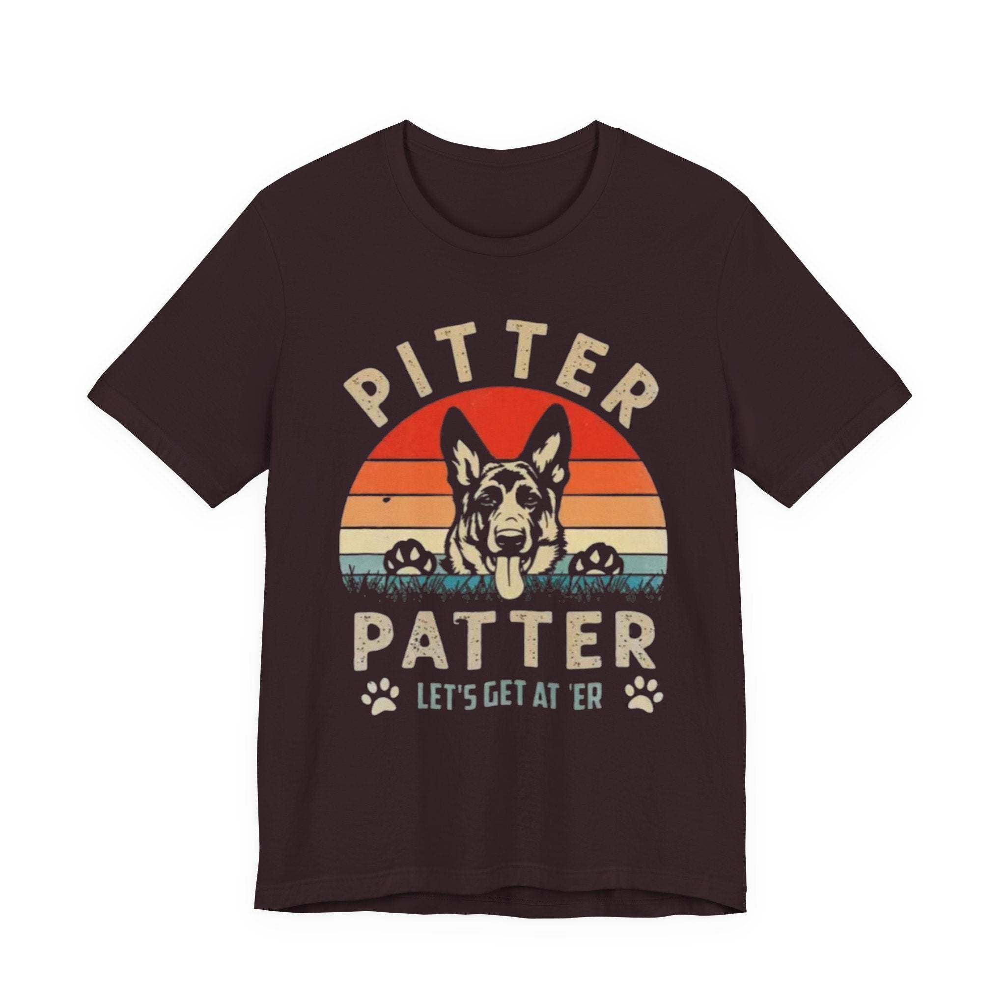 Pitter Patter German Shepherd Tee — 'Let's Get at 'Er' Retro Dog T-Shirt