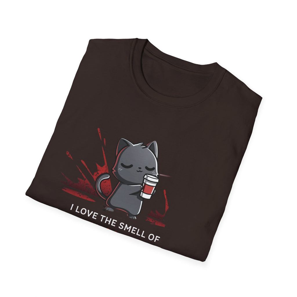 Anti-Murder Juice Cat T-Shirt | Cute Dark Humor Coffee Tee