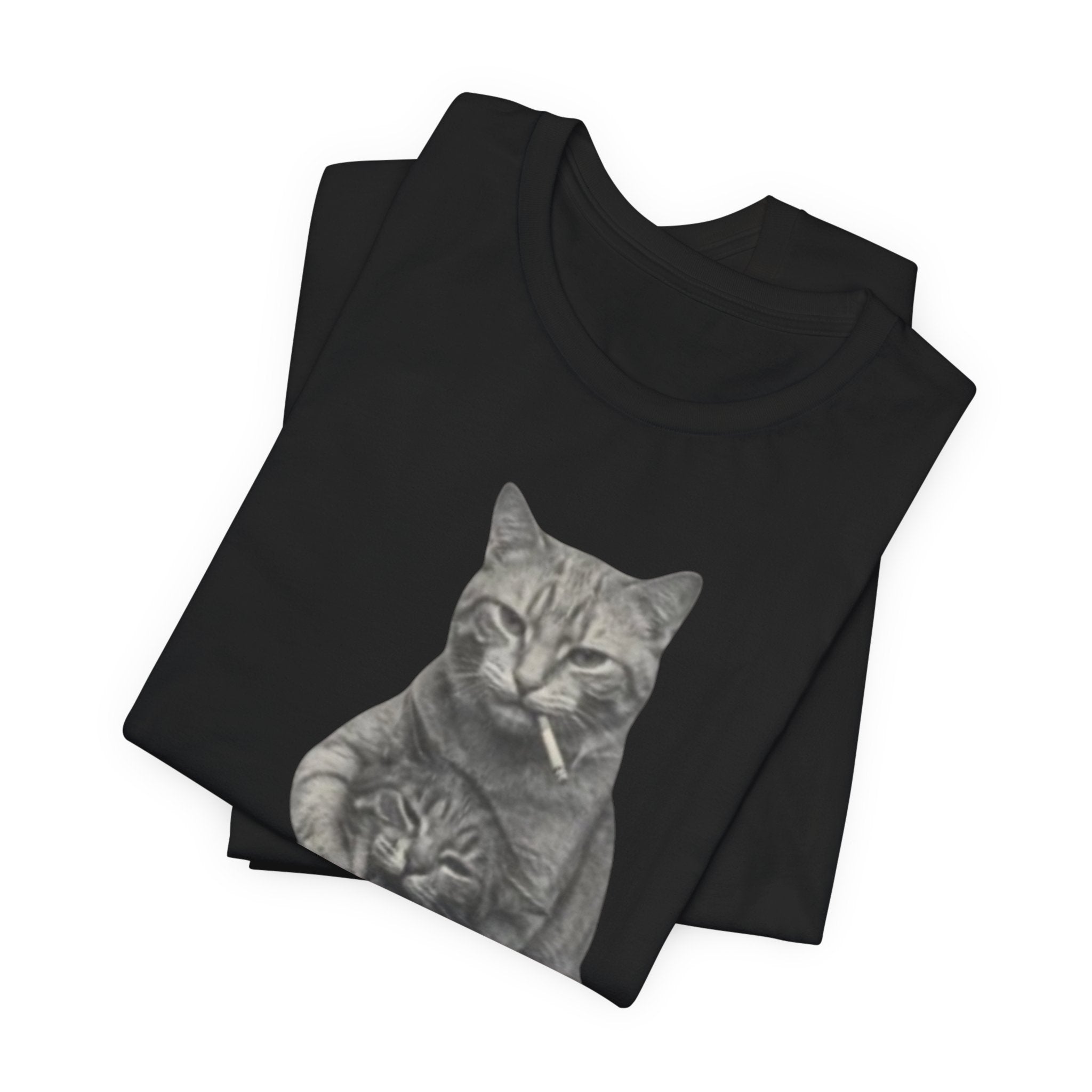 Cat Hug T-Shirt — Cute Vintage Cat Illustration Tee