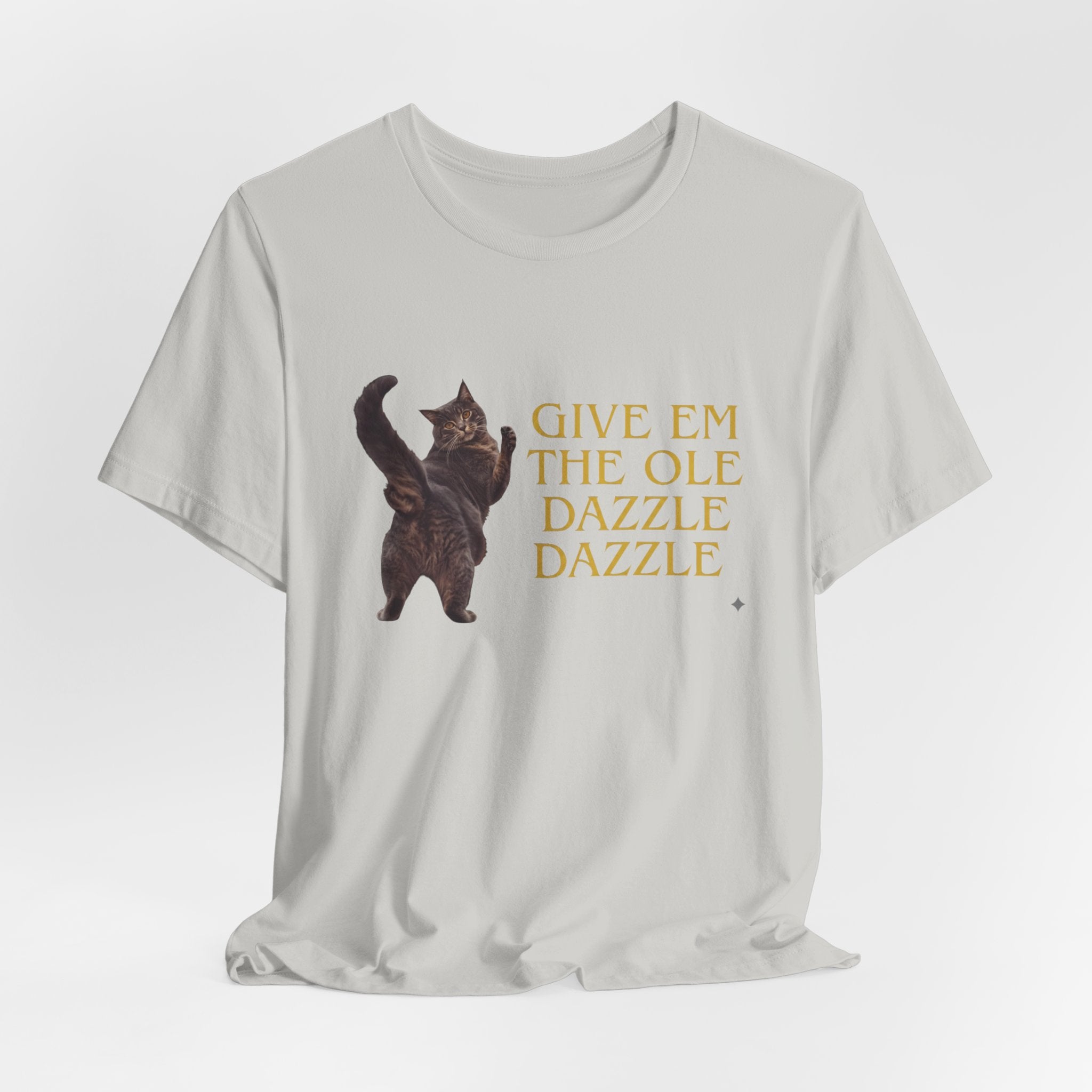 Give 'Em the Ole Dazzle Dazzle Cat T-Shirt | Retro Cat Illustration