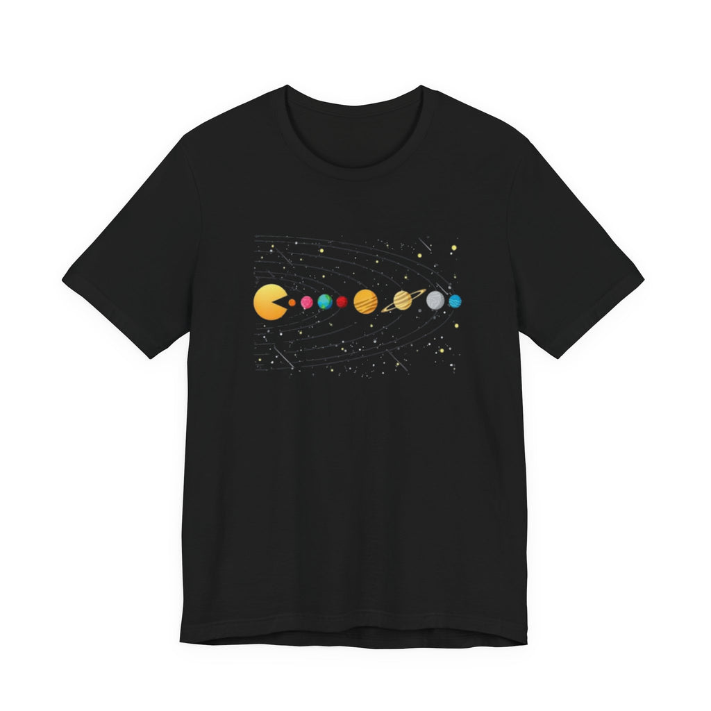 Pac-Man Solar System T-Shirt | Retro Arcade Planets Tee