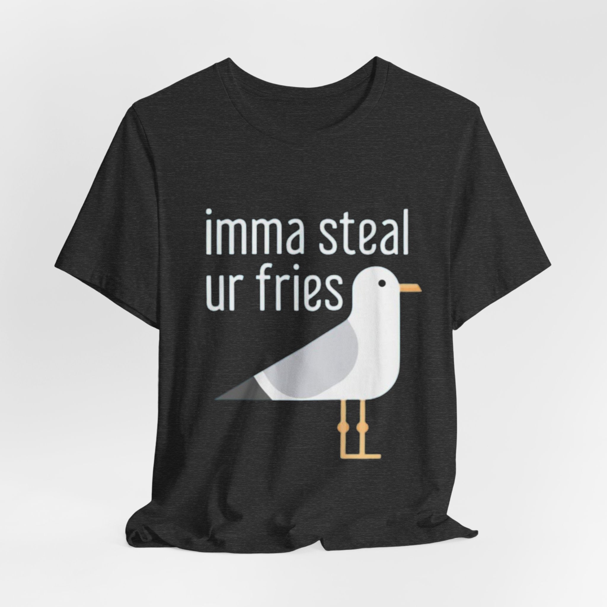Funny Seagull Tee | Imma Steal Ur Fries | Casual T-Shirt, Gift for Food Lovers, Beachwear, Summer Outing, Humorous Apparel