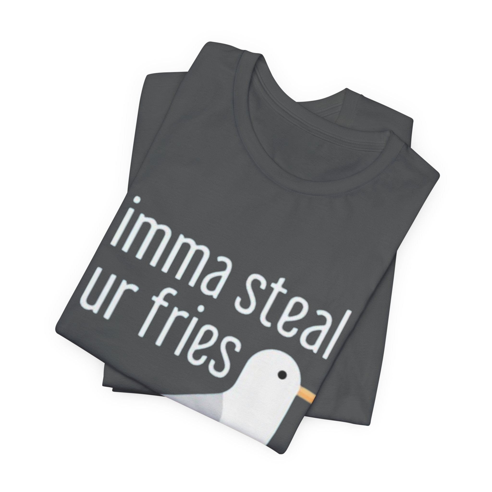 Funny Seagull Tee | Imma Steal Ur Fries | Casual T-Shirt, Gift for Food Lovers, Beachwear, Summer Outing, Humorous Apparel