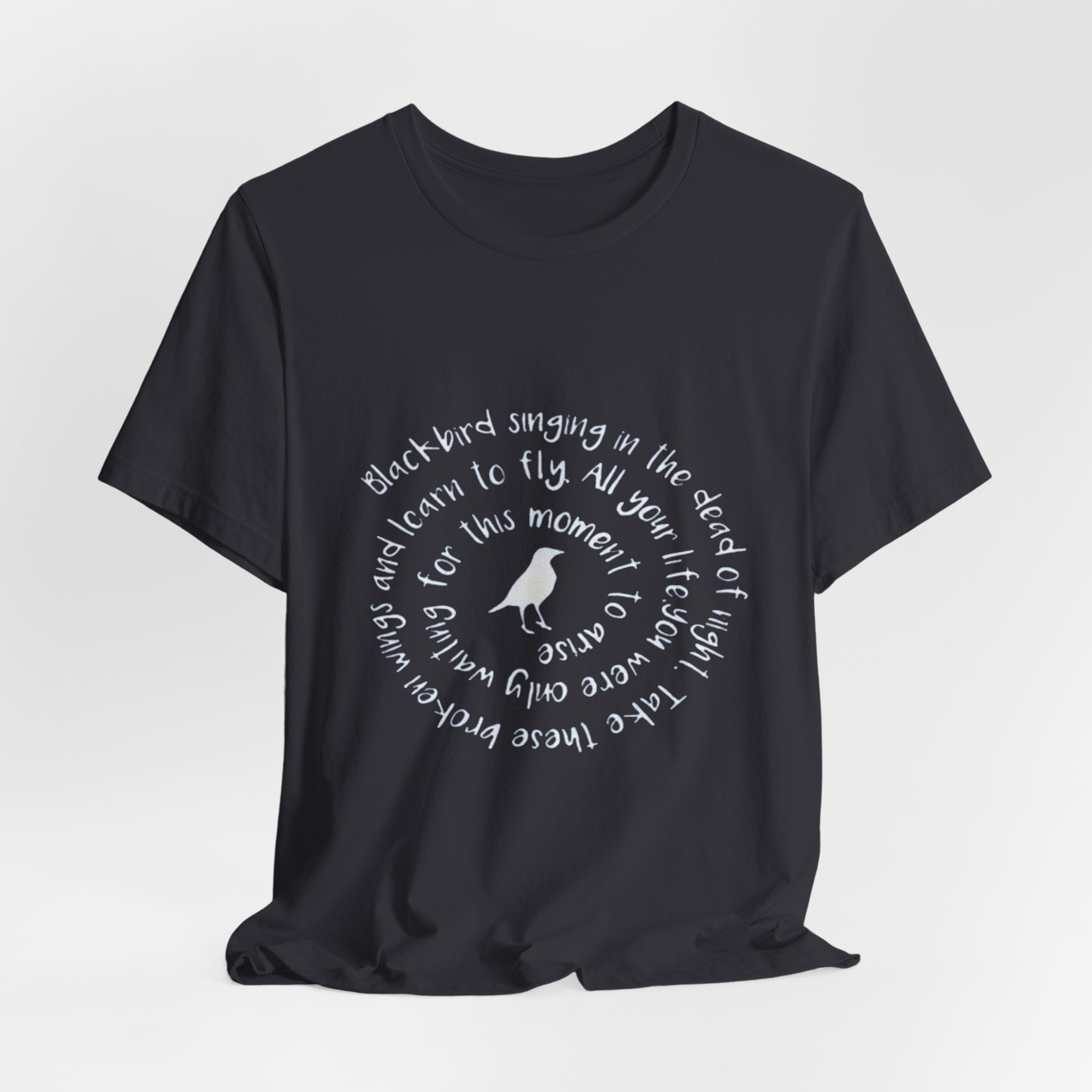 Circular Bird Quote Tee | White Short Sleeve T-Shirt