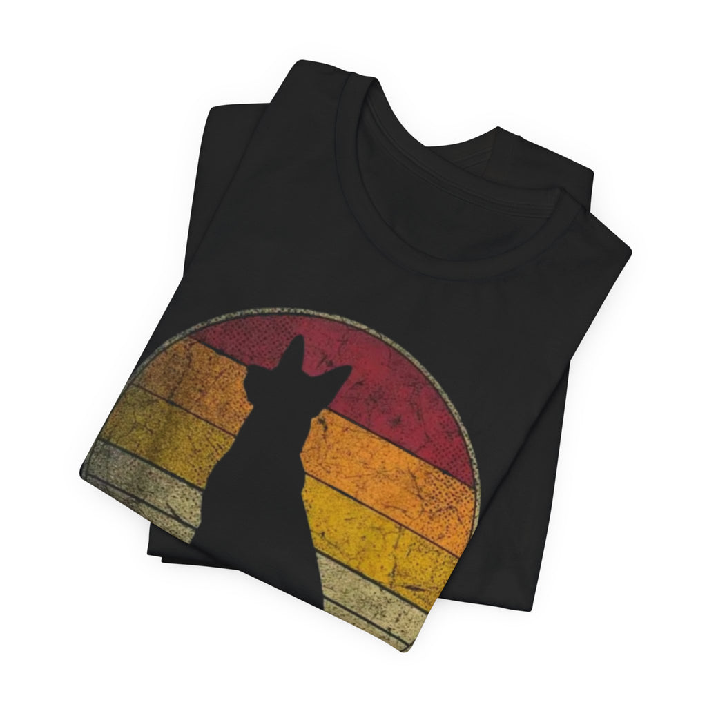 German Shepherd Silhouette Tee — Retro Sunset Dog Lover T-Shirt