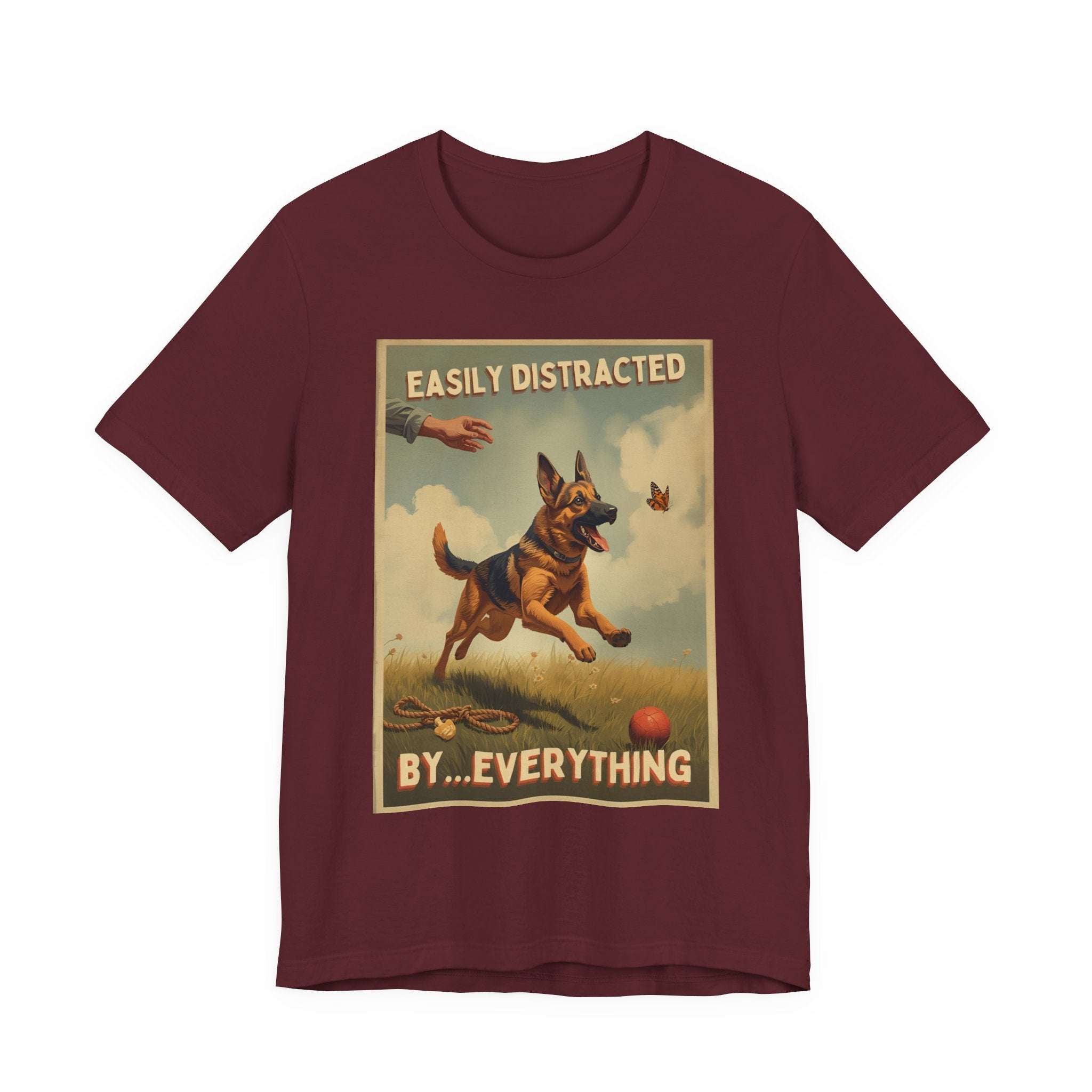 German Shepherd tee, Easily Distracted By Everything dog graphic tee | T-Shirt