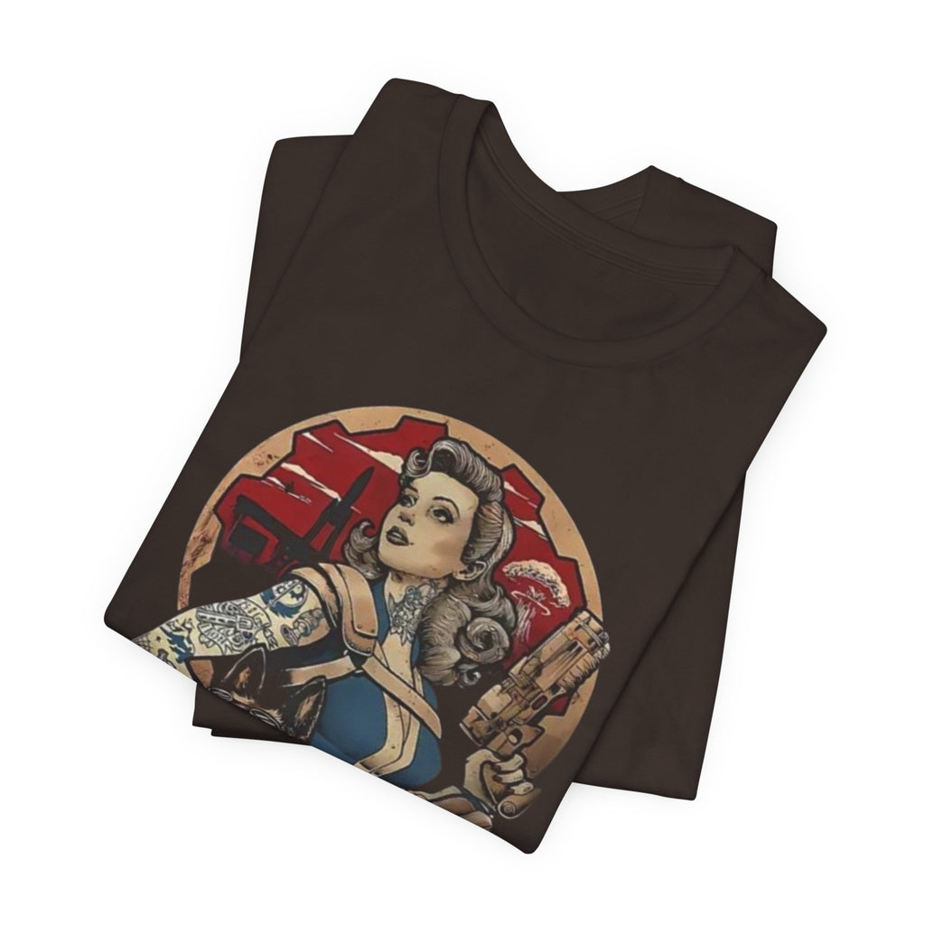 Fallout Pin-Up T‑Shirt — Vintage Vault Girl Retro Video Game Tee