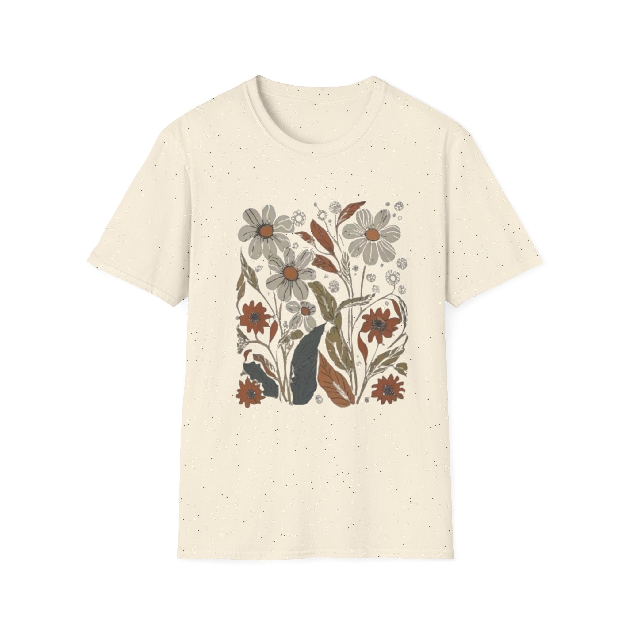 Botanical T-Shirt, Floral Tee, Lover Tee, Gift for Cat Owners, Nature-Inspired Apparel, Cute Animal Shirt, Casual Wardrobe Essential
