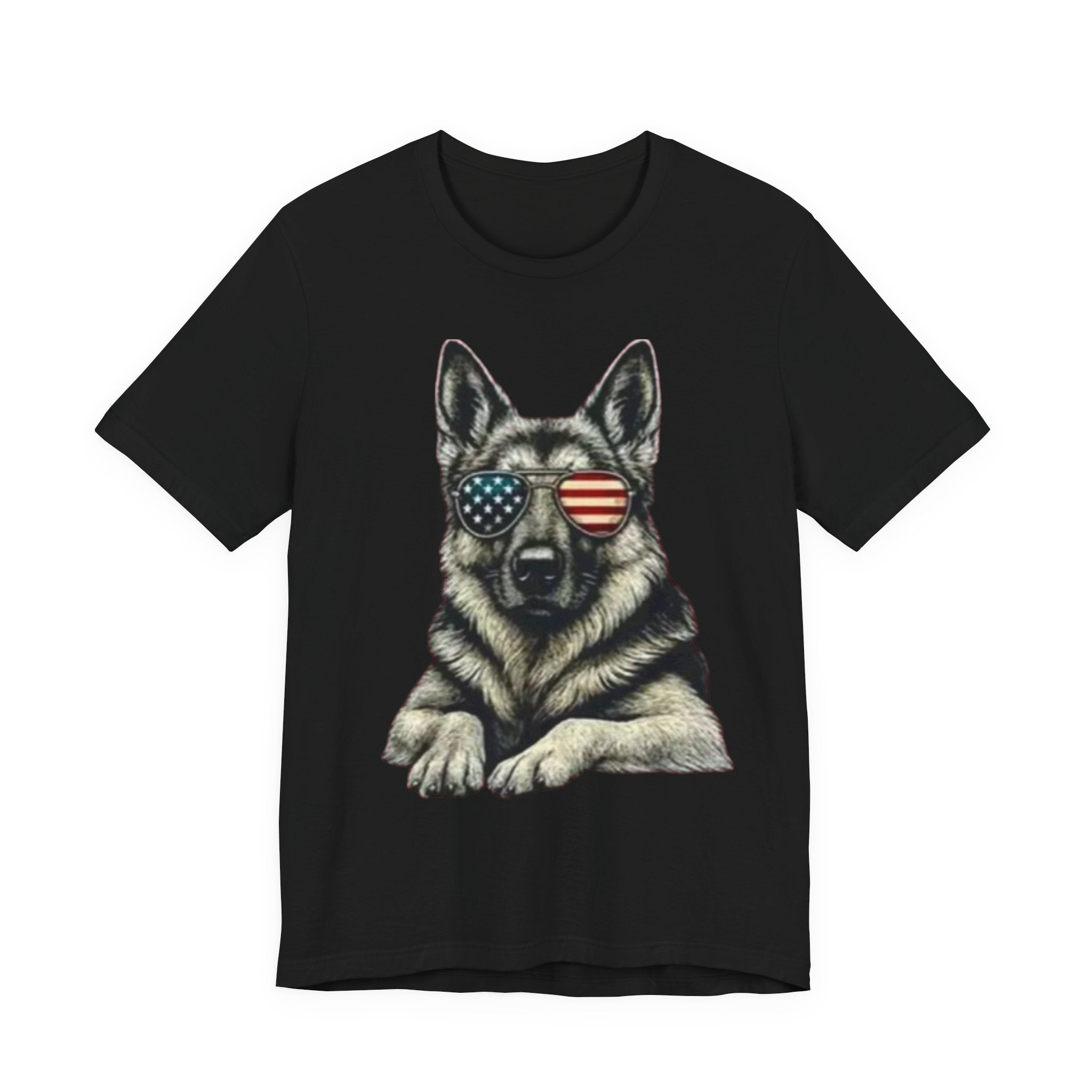 German Shepherd, American Flag Sunglasses German Shepherd T-Shirt
