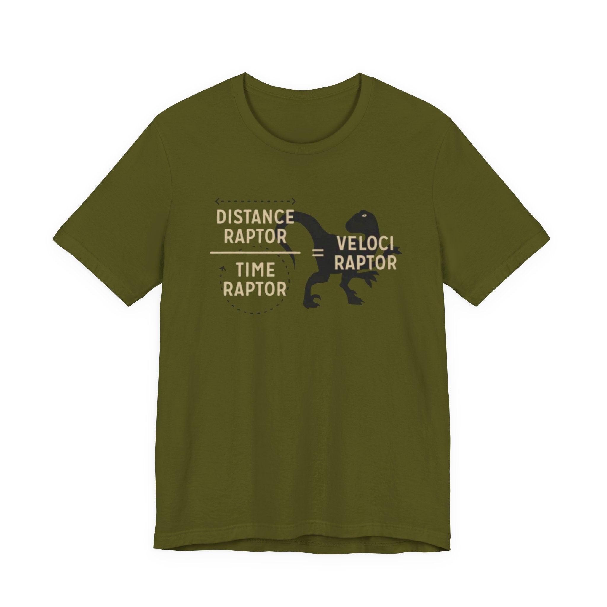 Distance Time Veloci Raptor T-Shirt | Dinosaur Science Humor Tee