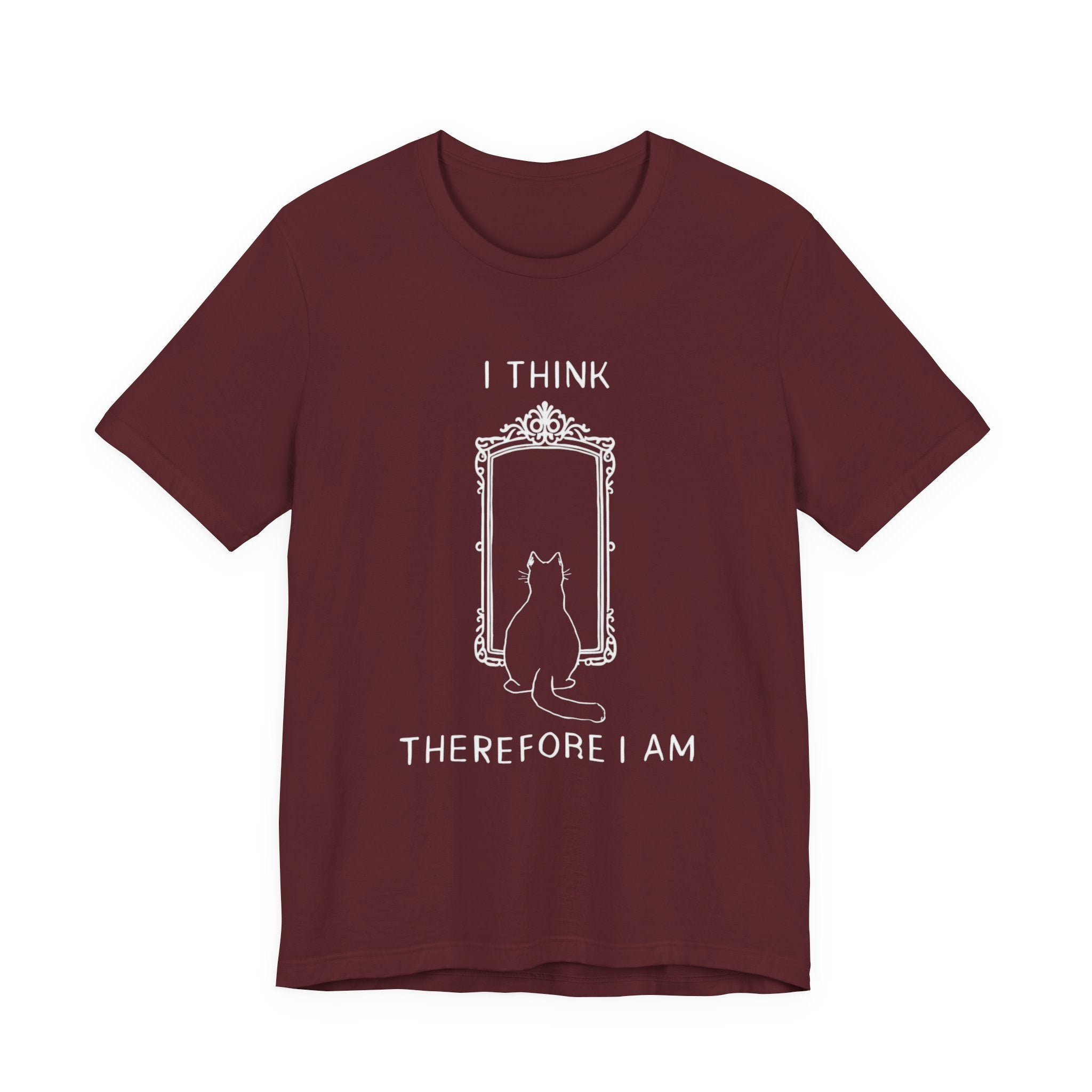 I Think Therefore I Am cat mirror T-Shirt | Cat Philosophy Tee