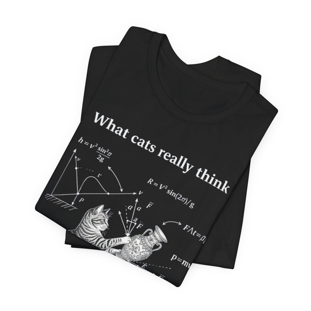 What Cats Really Think T-Shirt | Cat Physics Diagram Tee, Funny Cat Science Shirt
