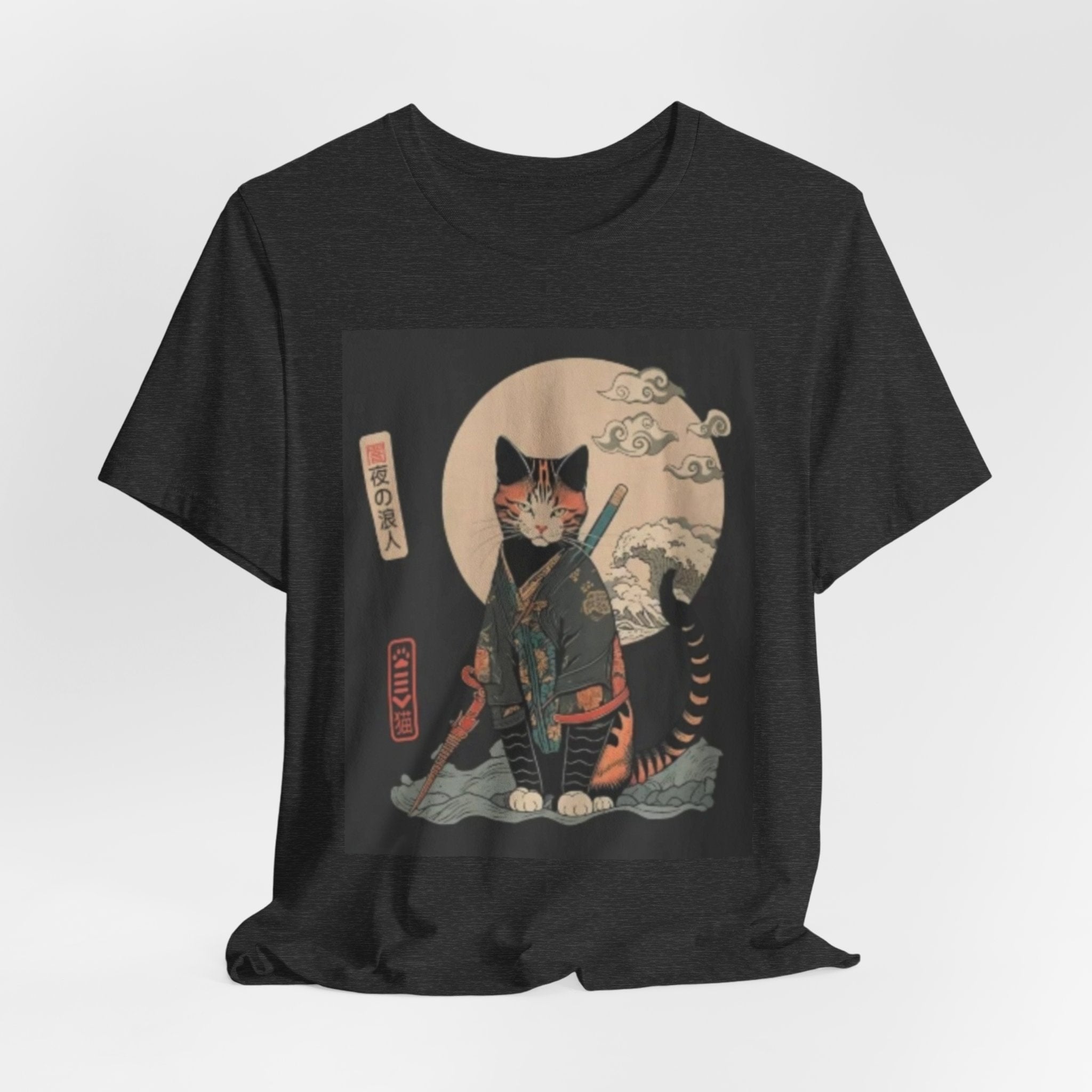 Samurai Cat Tee — Japanese Ukiyo-e Style Cat Graphic T-Shirt