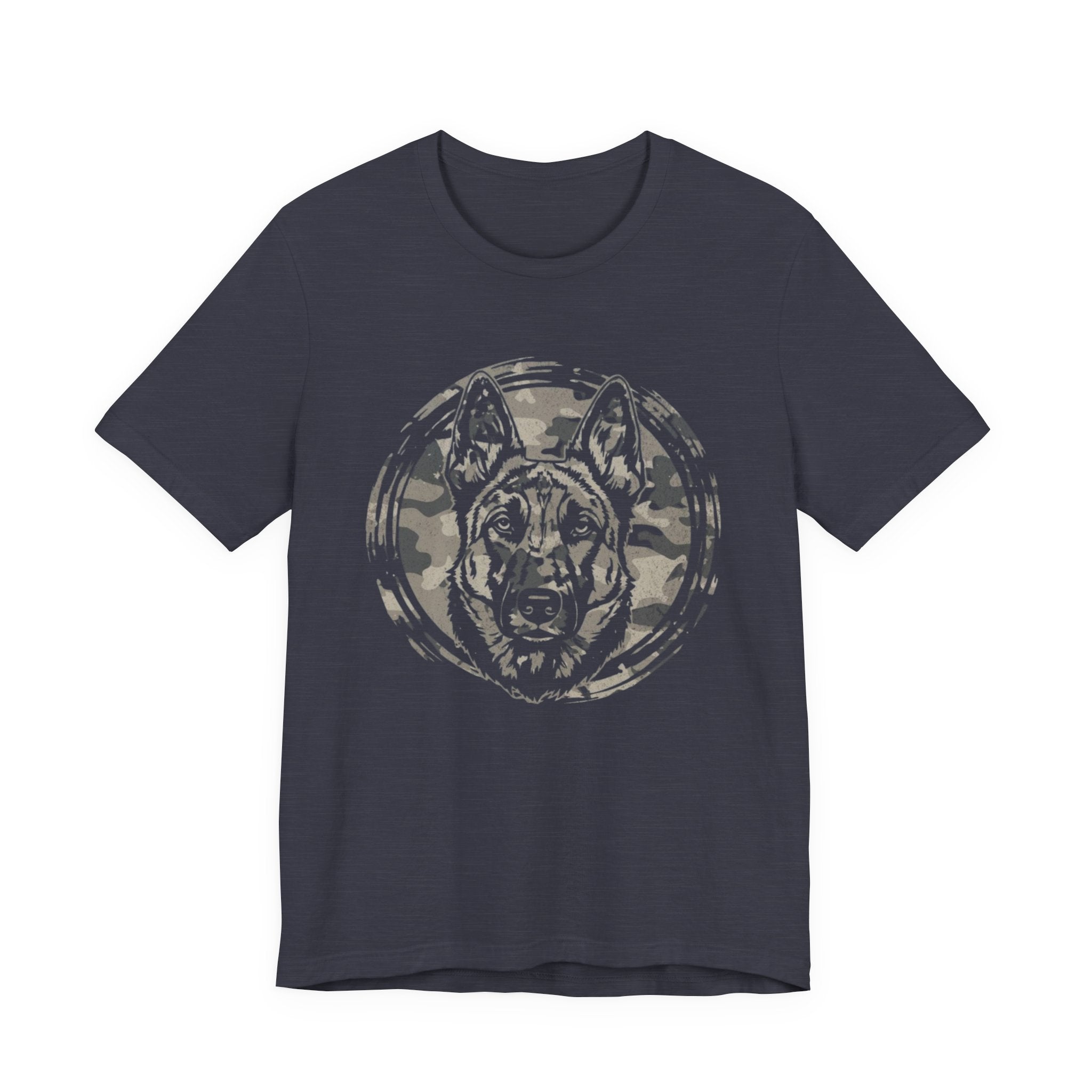 Belgian Malinios Graphic Tee – Camo Circle German Shepherd T‑Shirt