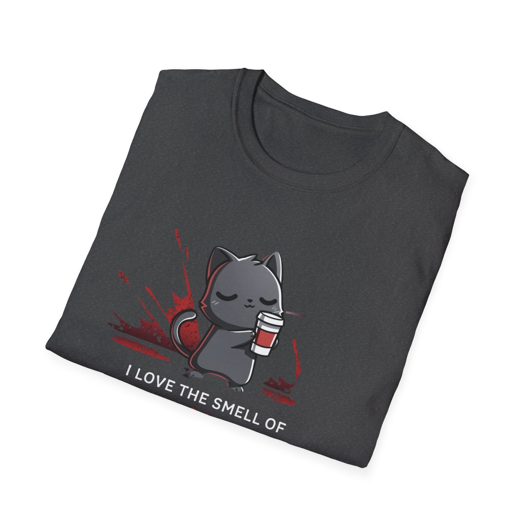 Anti-Murder Juice Cat T-Shirt | Cute Dark Humor Coffee Tee