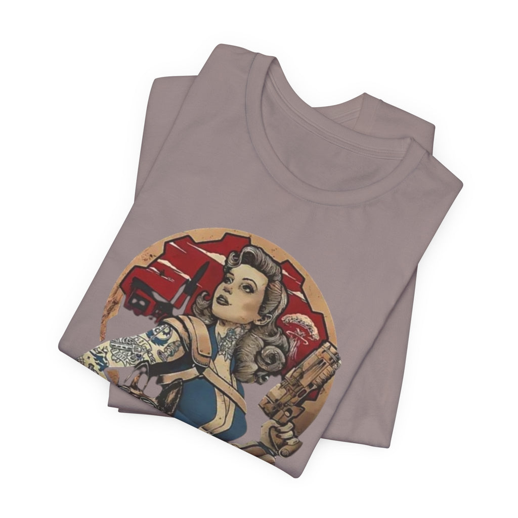 Fallout Pin-Up T‑Shirt — Vintage Vault Girl Retro Video Game Tee