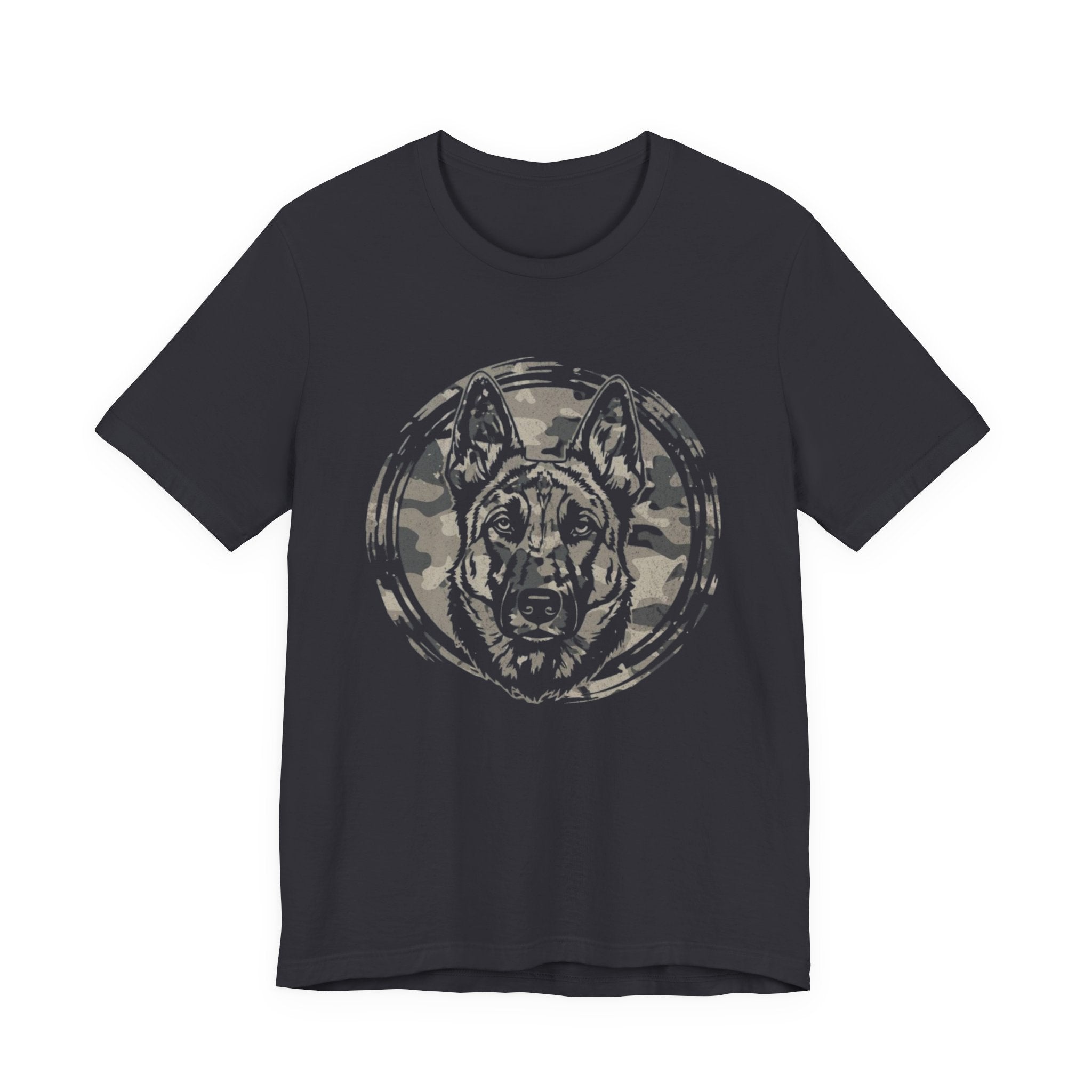 Belgian Malinios Graphic Tee – Camo Circle German Shepherd T‑Shirt