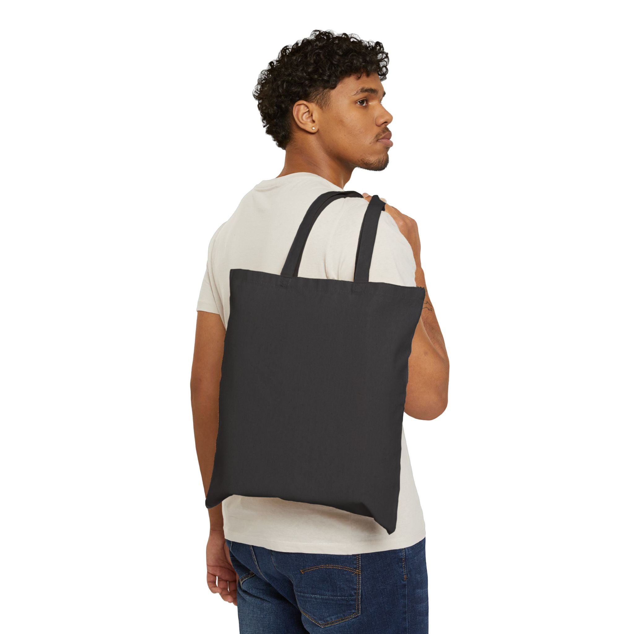 Camo Stripe Tote Bag — Green Camouflage Canvas Tote with Red Racing Stripe