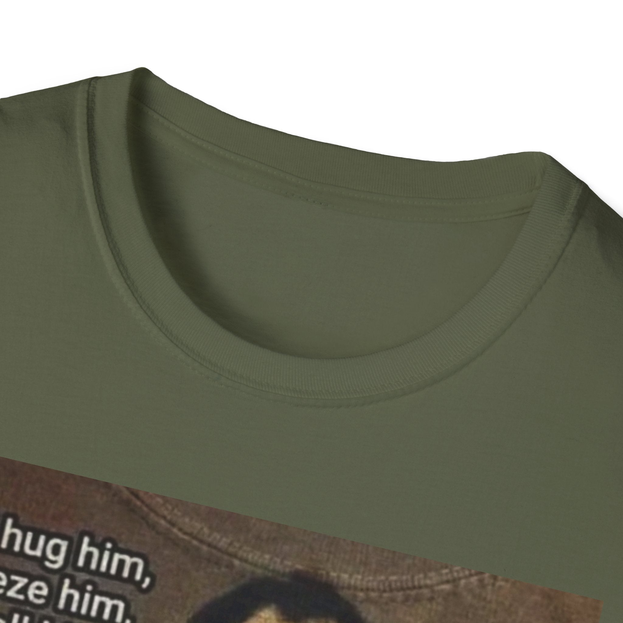 Funny Cat Meme T-Shirt — "I will hug him... The fuck you will" Vintage Portrait Cat Tee