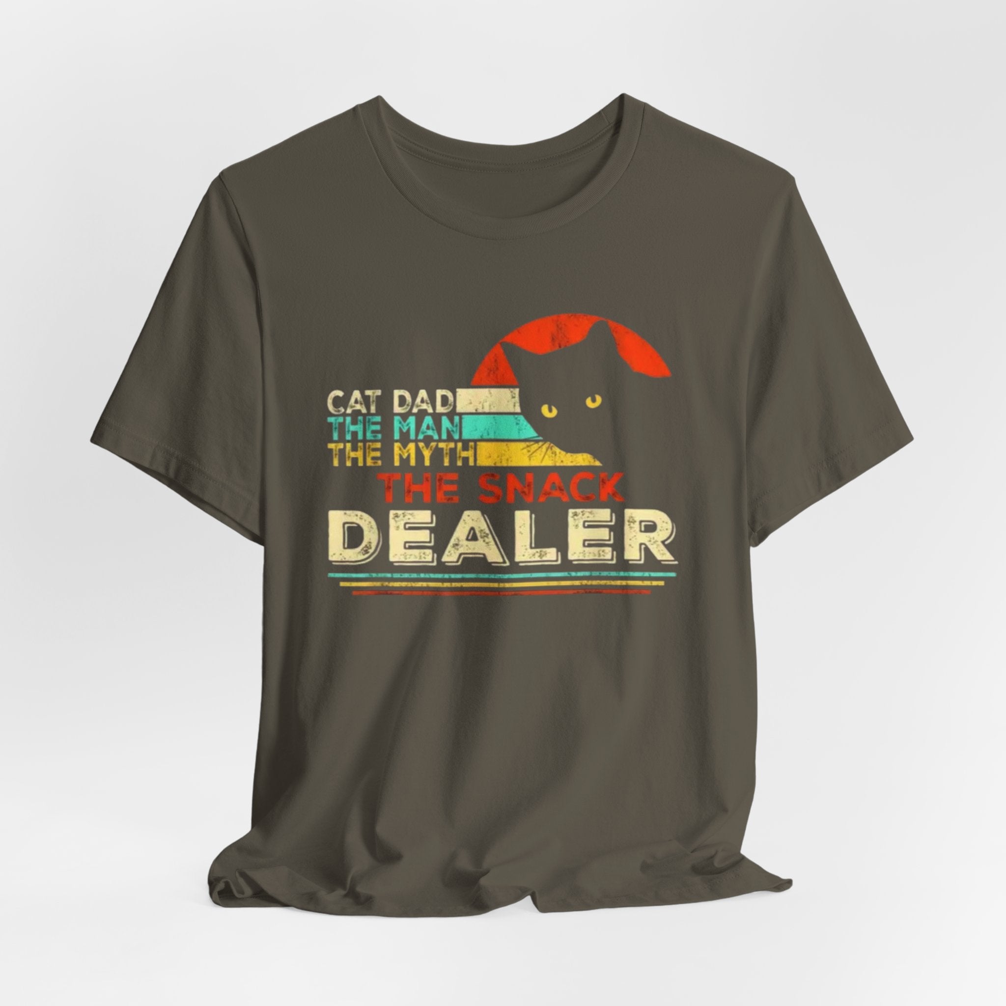 Cat Dad The Snack Dealer T-Shirt | Retro Cat Graphic