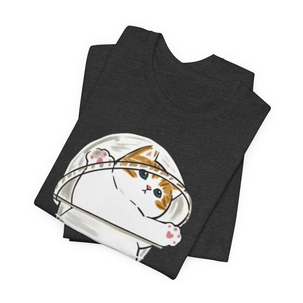 Cat in Bubble Tea Cup Tee | Kawaii Cat Boba Shirt, Cat in Coffee Cup tee, Cute Cat Illustration