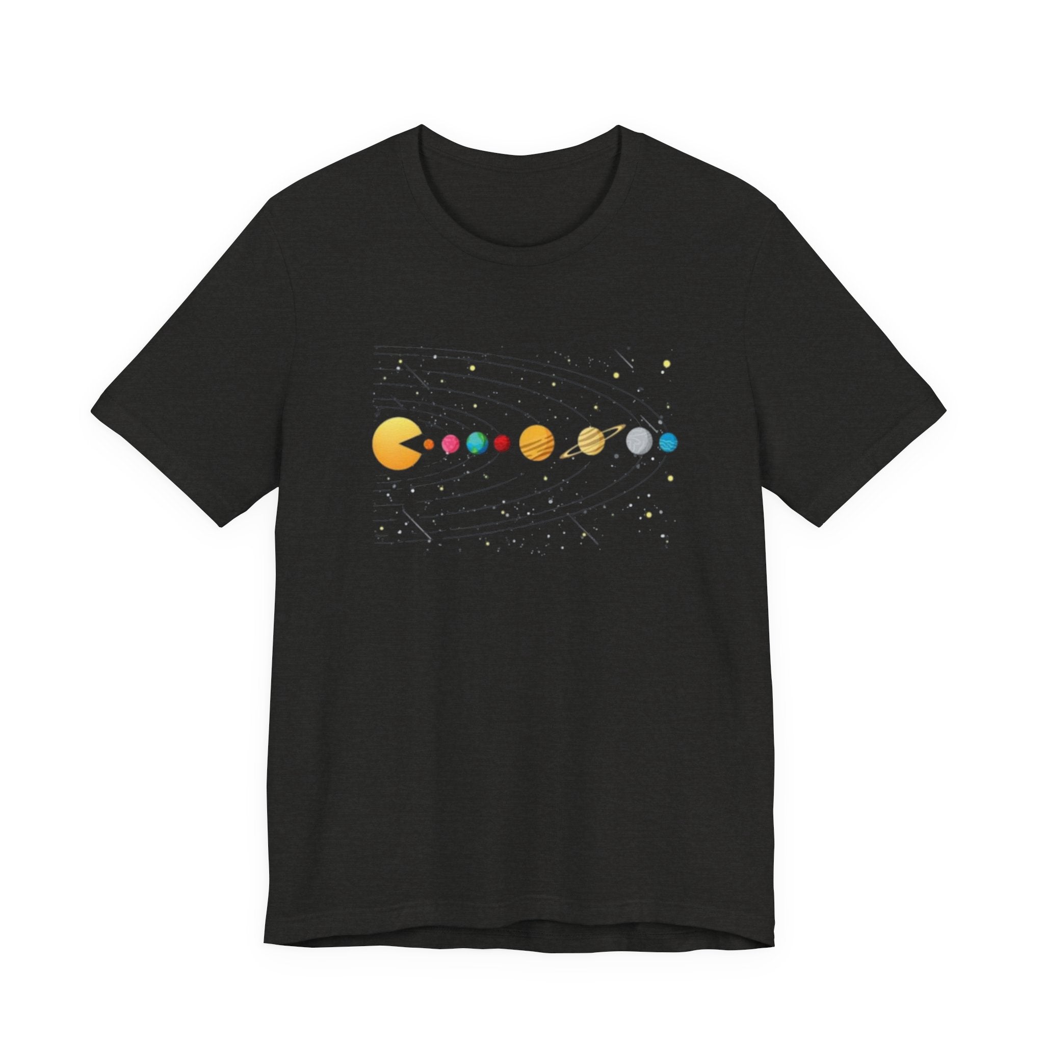 Pac-Man Solar System T-Shirt | Retro Arcade Planets Tee