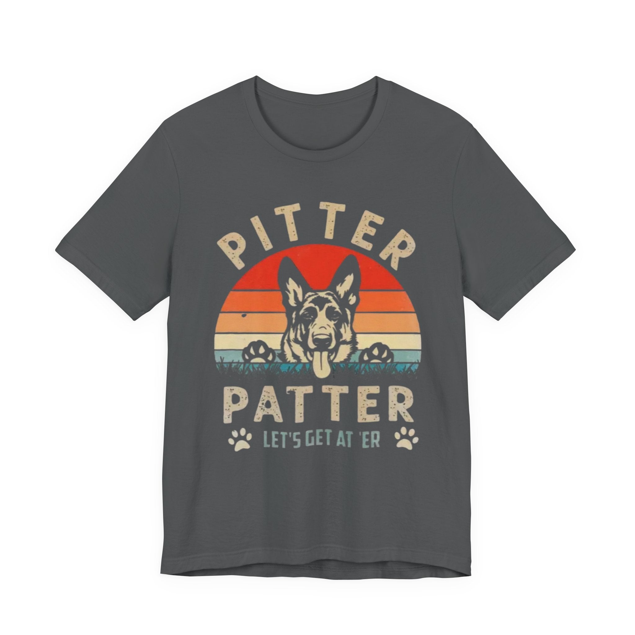 Pitter Patter German Shepherd Tee — 'Let's Get at 'Er' Retro Dog T-Shirt