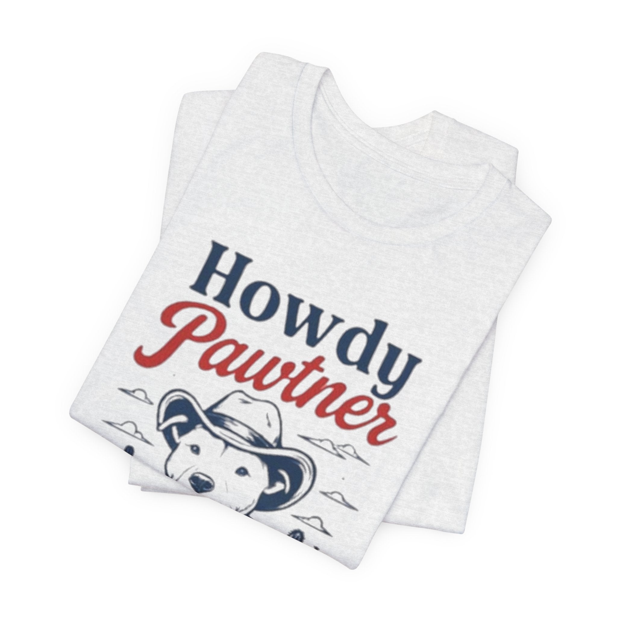 Howdy Pawtner Dog Cowboy Tee | Pit bull tee,Western Cactus Puppy Illustration