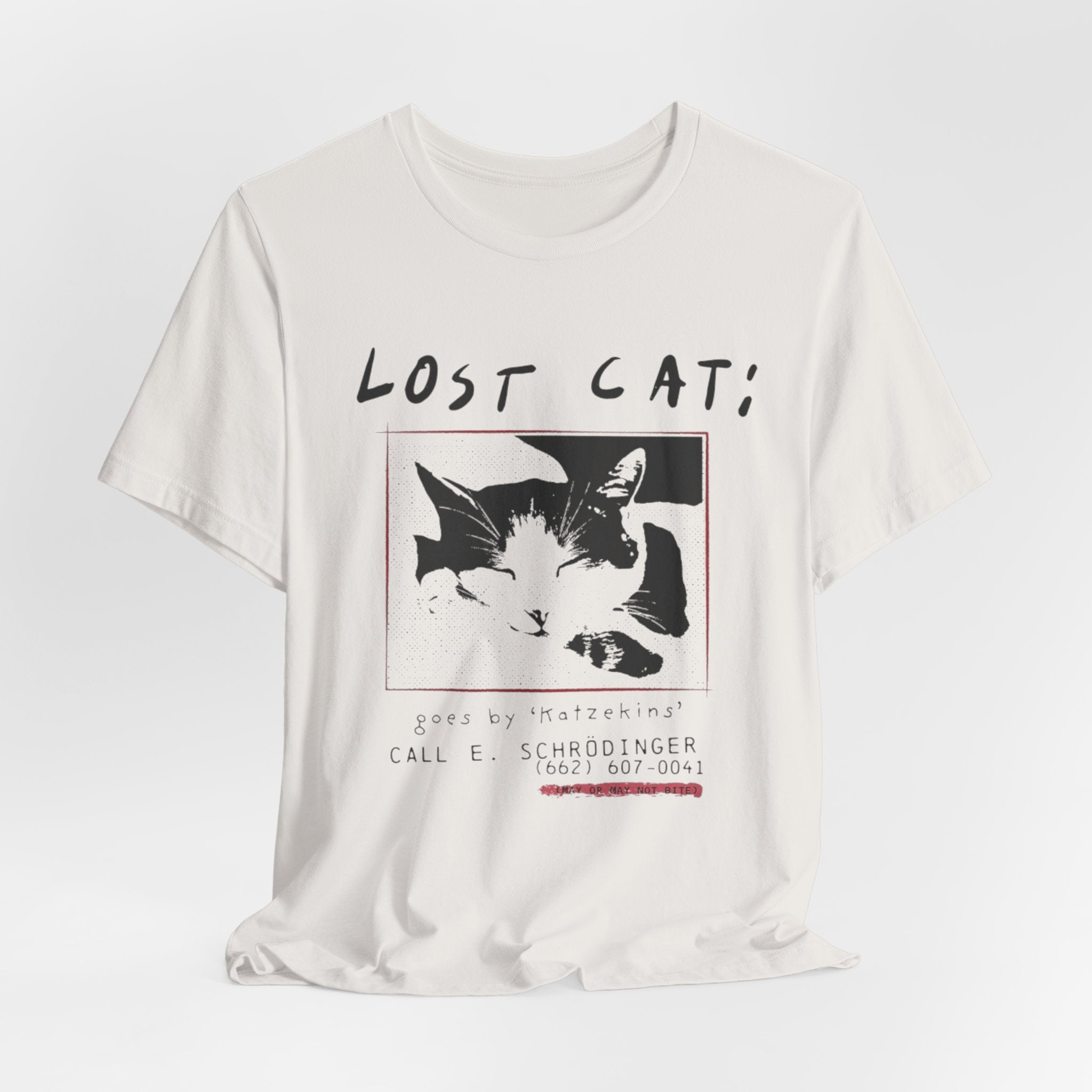 Lost Cat Poster Tee — Schrodinger Cat Graphic T-Shirt