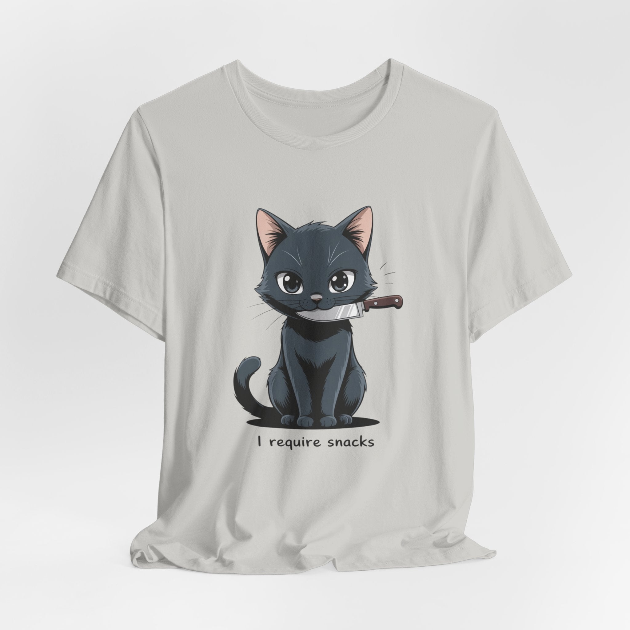 Cute Cat Snack Time Tee, Unisex Cartoon T-Shirt, Pet Lover Gift, Animal Lover Apparel, Funny Cat Shirt, Gift for Cat Owners