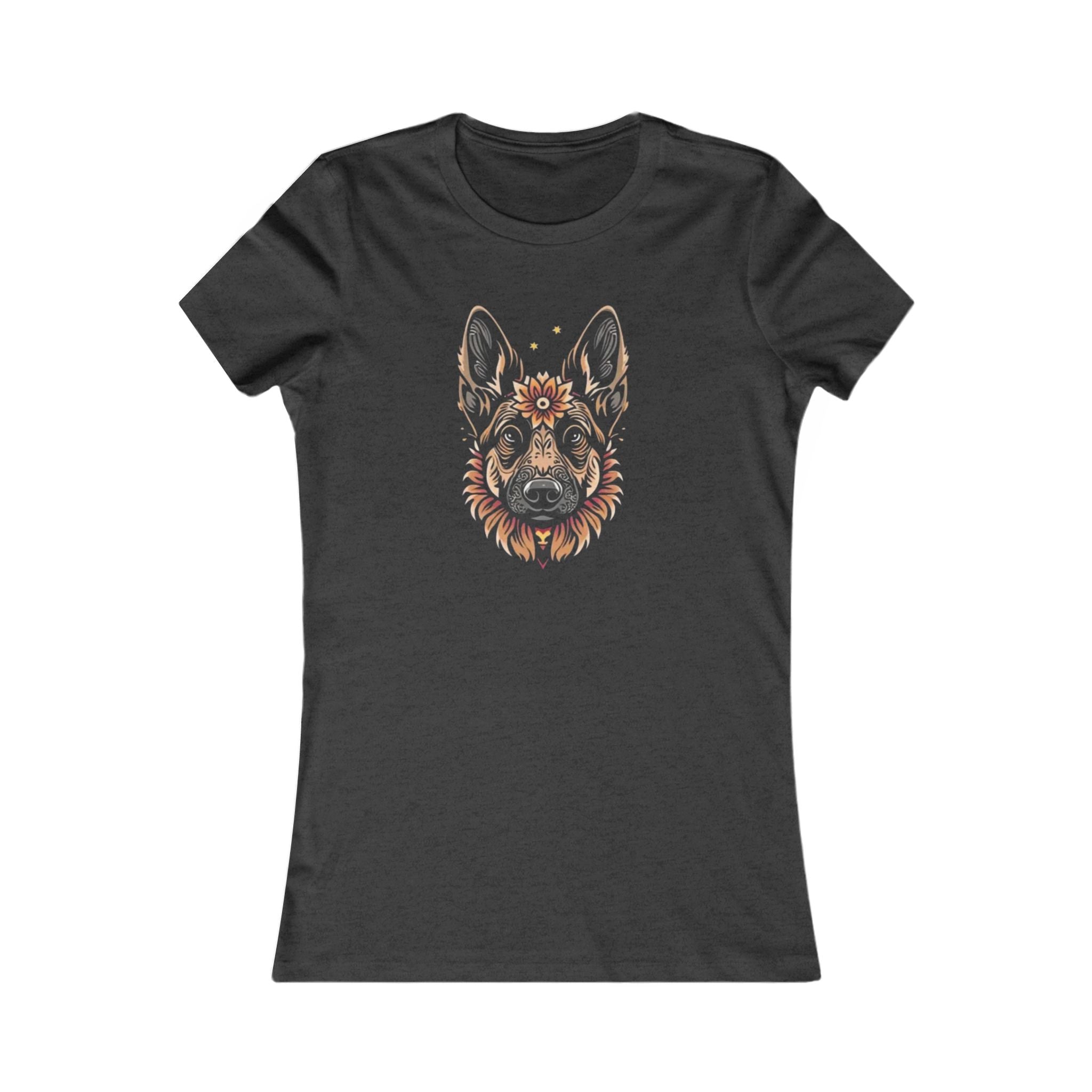 German Shepherd Women's Tee — Floral German Shepherd Graphic Shirt