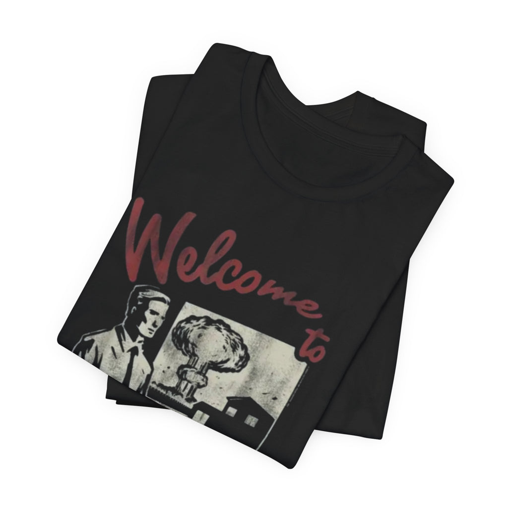 Nuketown Retro Tee — "Welcome to Nuketown" Vintage Gaming T‑Shirt, Fallout Tee