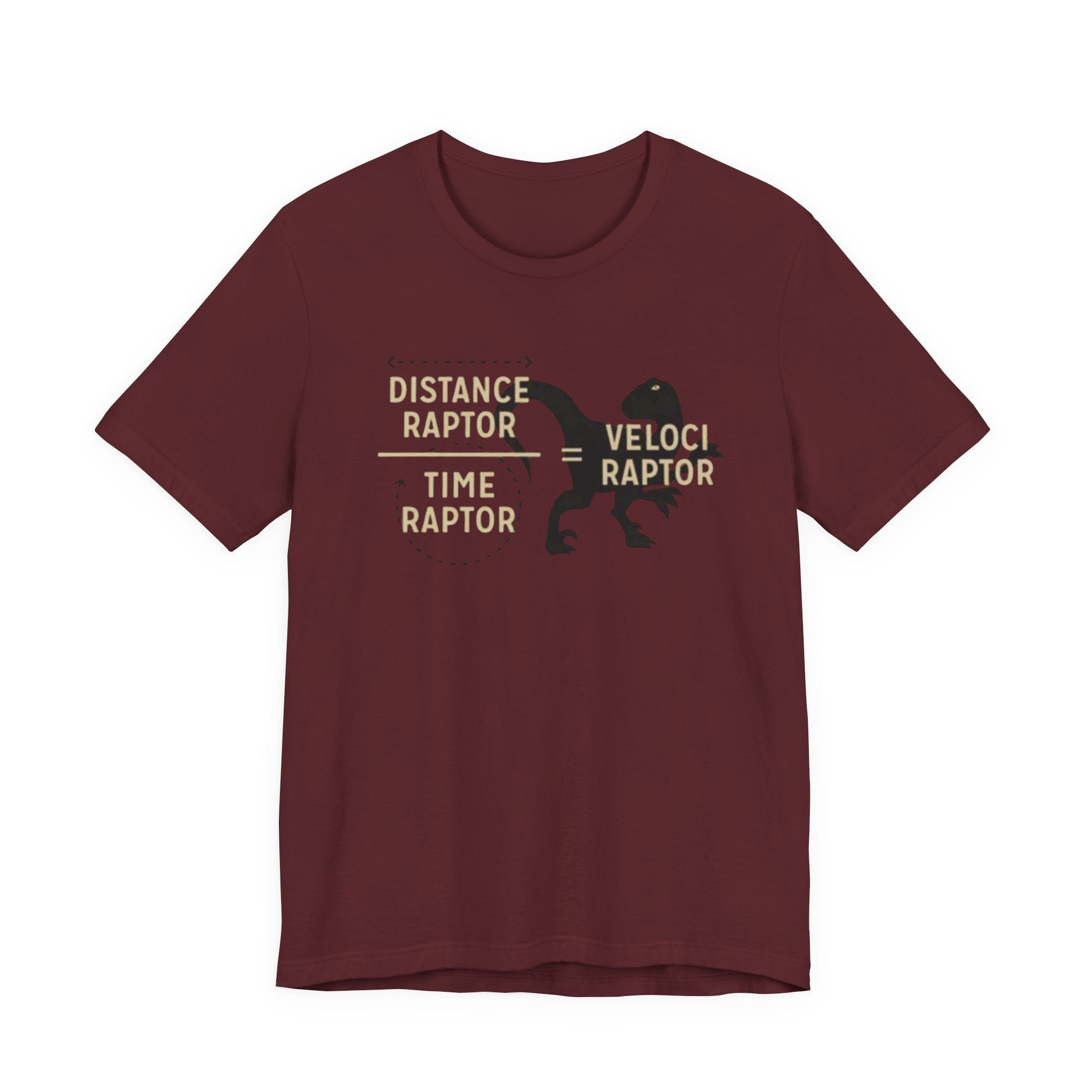 Distance Time Veloci Raptor T-Shirt | Dinosaur Science Humor Tee