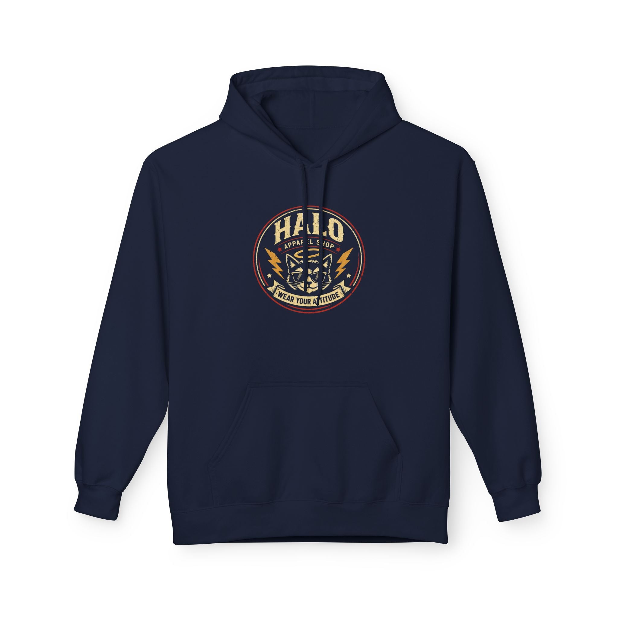 Halo Apparel Shop Hoodie, Vintage Patch Hoodie — Courage, Honor, Rescue Crew Sweatshirt