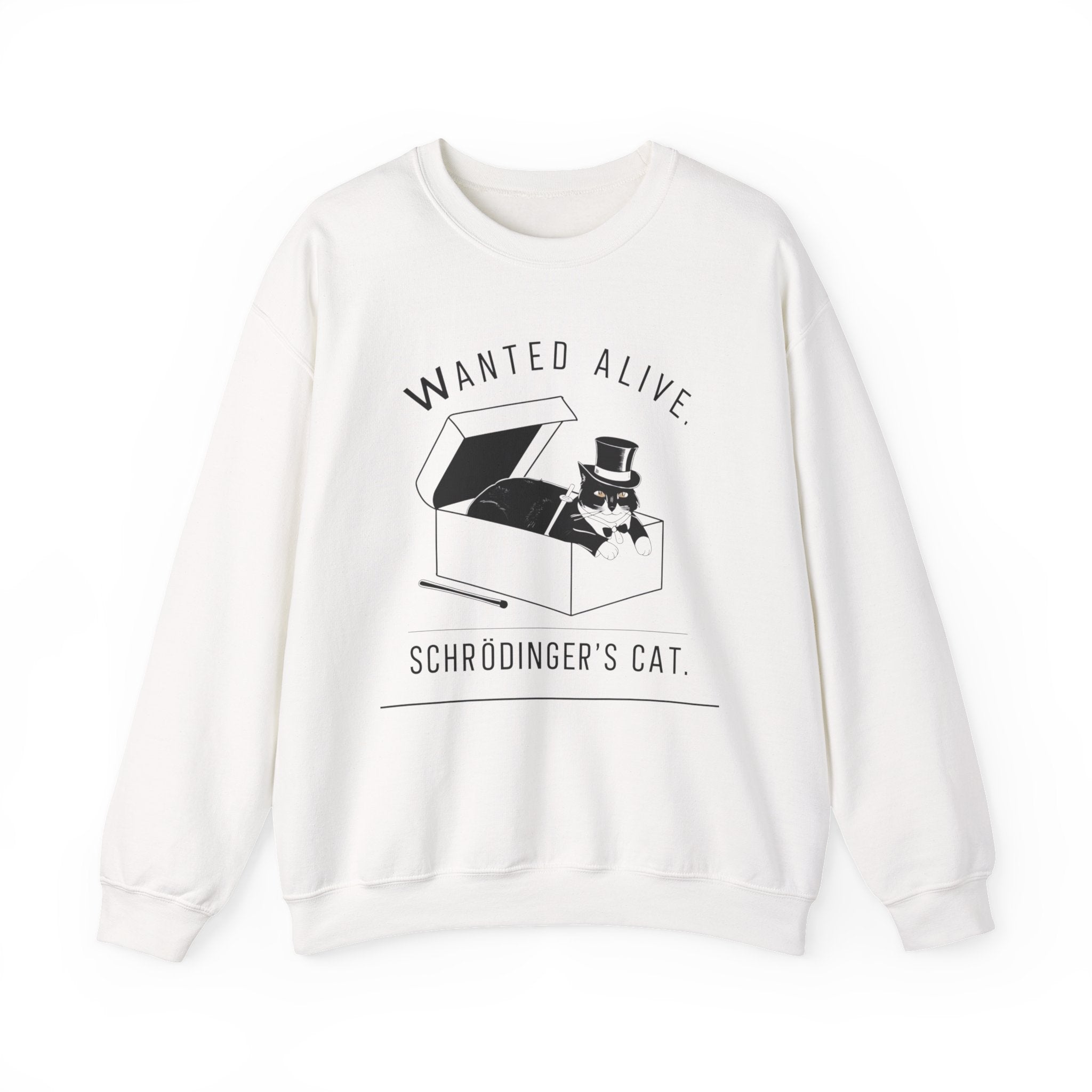 Funny Schrodinger's Cat Unisex Sweatshirt - Quantum Science Crewneck Jumper, Hilarious Physics Sweater, Scientist Gift, Geeky Clothing,