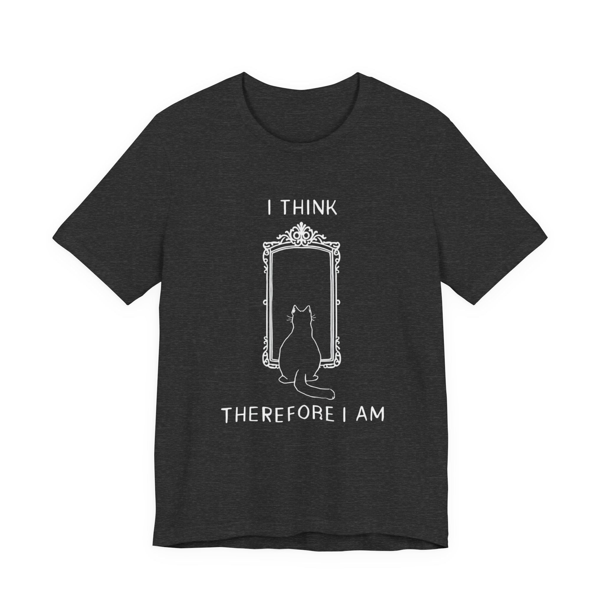I Think Therefore I Am cat mirror T-Shirt | Cat Philosophy Tee